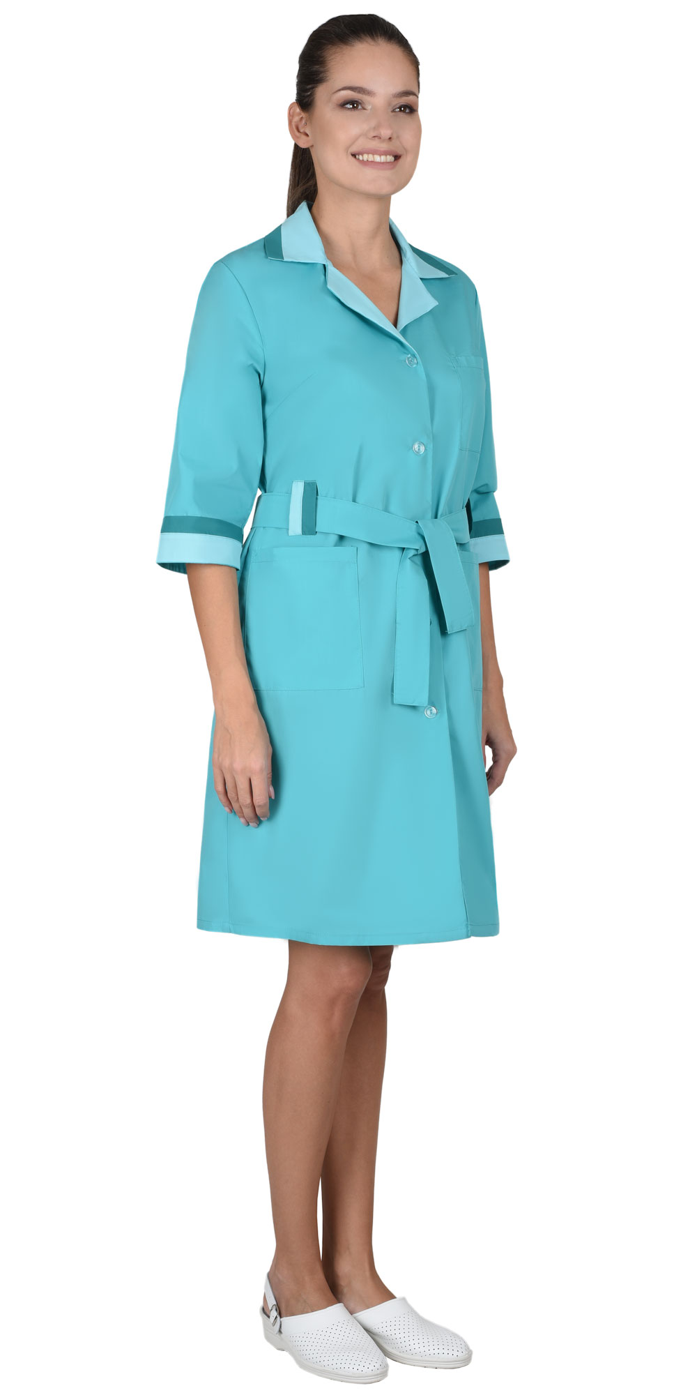 Халат СИРИУС-ФЛОРА женский светло-бирюзовый (СТ) Халат СИРИУС-ФЛОРА женский светло-бирюзовый (СТ)