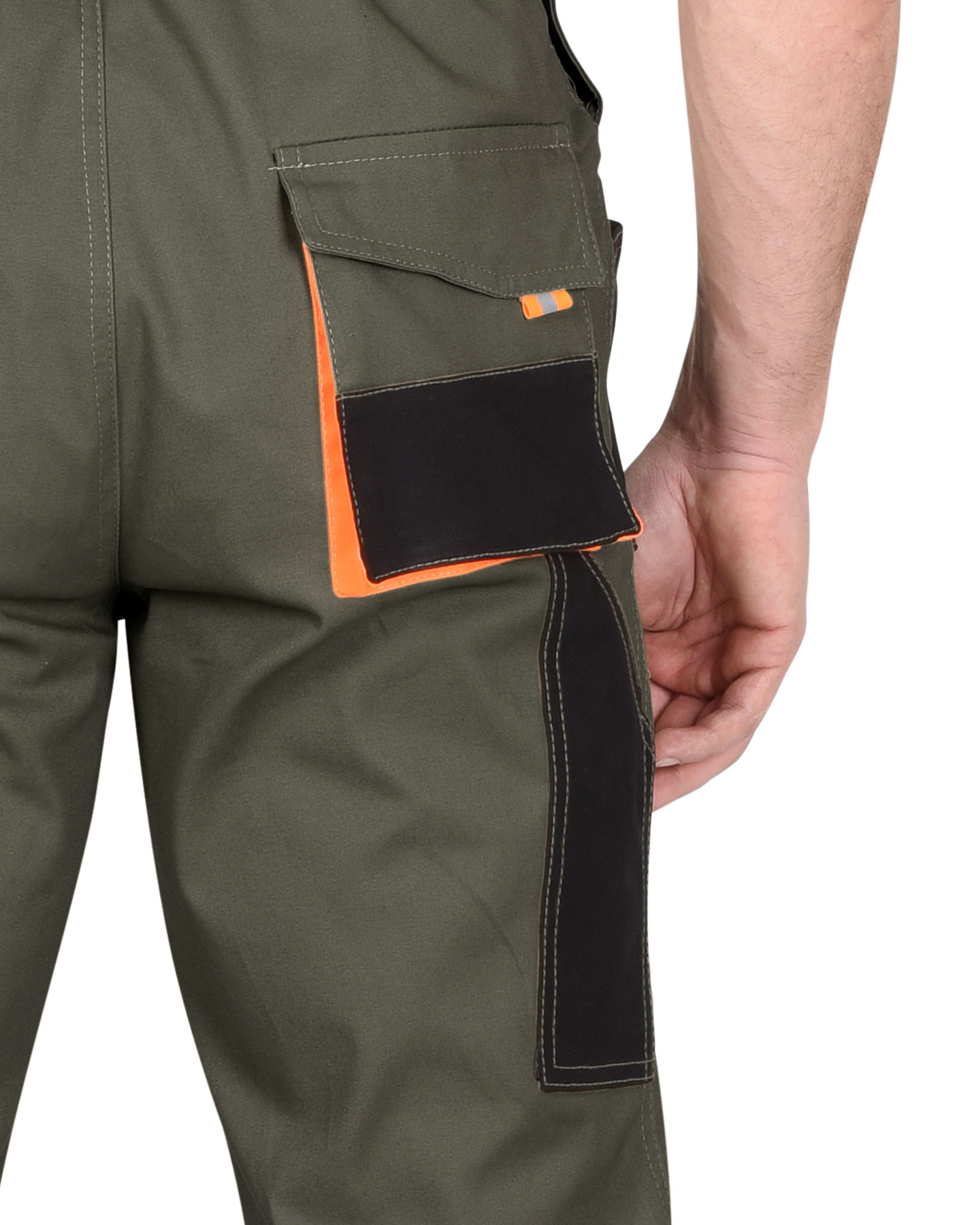 Полукомбинезон СИРИУС-МАНХЕТТЕН оливковый с оранжевым и чер. тк. мех. стрейч пл 260 г/кв.м Полукомбинезон СИРИУС-МАНХЕТТЕН оливковый с оранжевым и чер. тк. мех. стрейч пл 260 г/кв.м