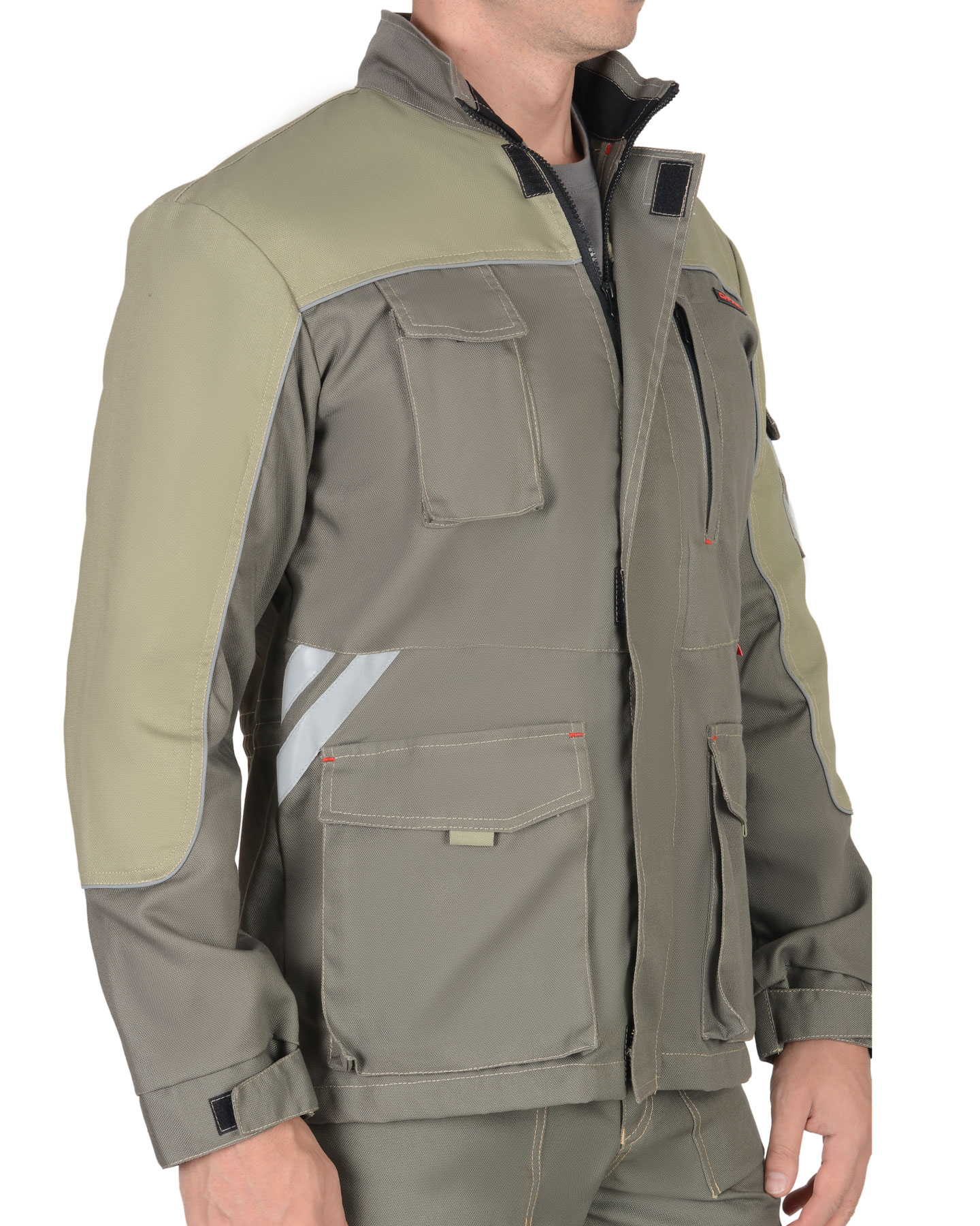 Костюм СИРИУС-ВЕСТ-ВОРК куртка дл, п/к т.оливковый со св.оливковым пл. 275 г/кв.м Костюм СИРИУС-ВЕСТ-ВОРК куртка дл, п/к т.оливковый со св.оливковым пл. 275 г/кв.м