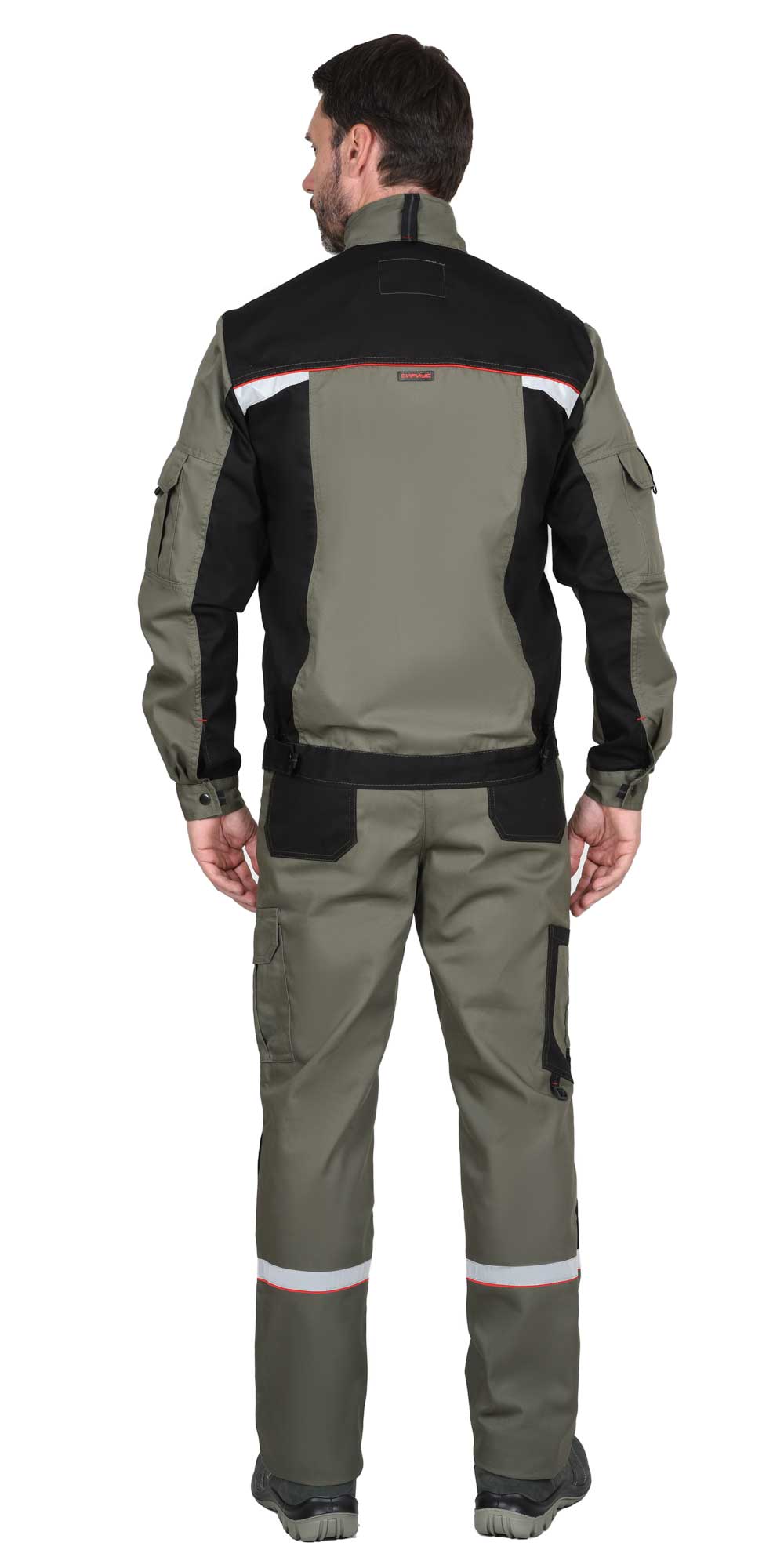 Костюм СИРИУС-СТАН куртка, брюки оливковый с черной и красной отделкой Костюм СИРИУС-СТАН куртка, брюки оливковый с черной и красной отделкой