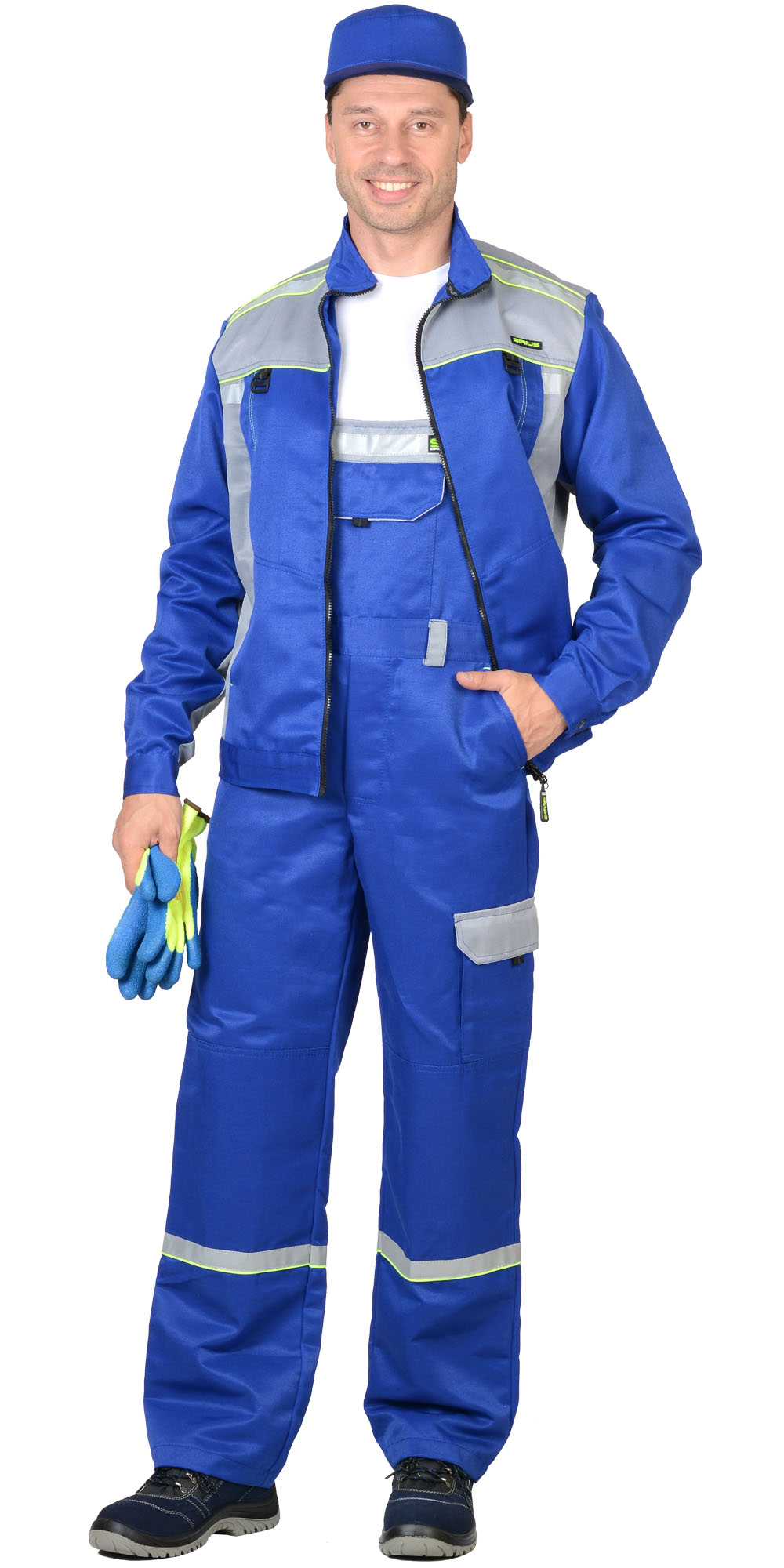 Костюм СИРИУС-ПРАКТИК куртка, п/к васильковый со св.серым Костюм СИРИУС-ПРАКТИК куртка, п/к васильковый со св.серым