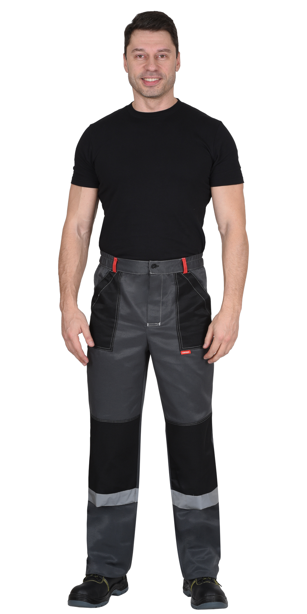 Костюм СИРИУС-ЛИГОР-2 куртка короткая, брюки, темно-серый с красным и черным, СОП Костюм СИРИУС-ЛИГОР-2 куртка короткая, брюки, темно-серый с красным и черным, СОП