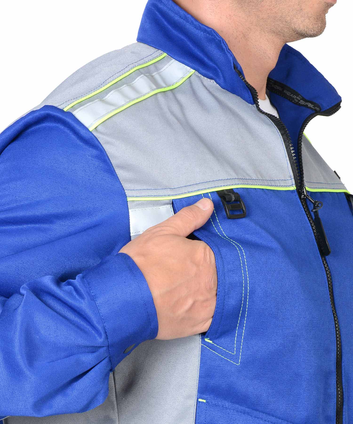 Костюм СИРИУС-ПРАКТИК куртка, п/к васильковый со св.серым Костюм СИРИУС-ПРАКТИК куртка, п/к васильковый со св.серым