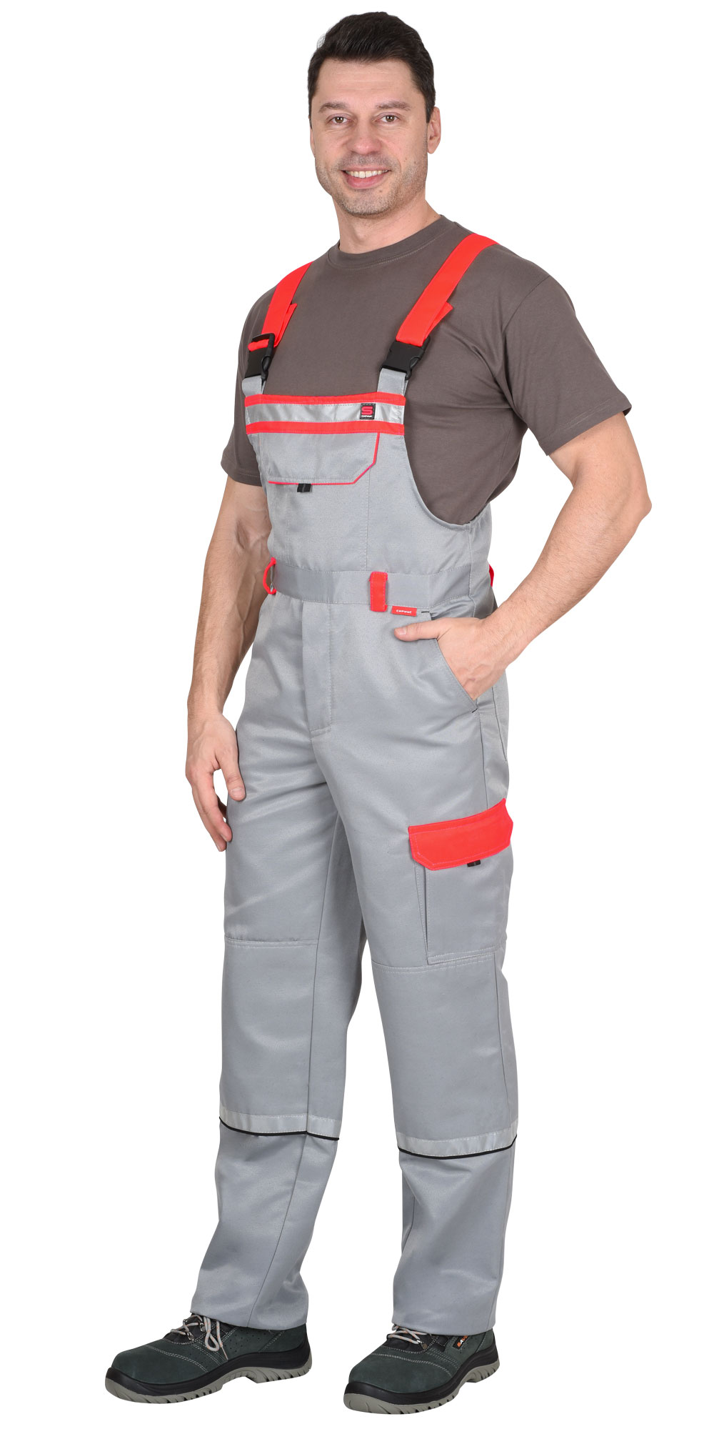 Костюм СИРИУС-ПРАКТИК-1 куртка, п/к св. серрый с красным Костюм СИРИУС-ПРАКТИК-1 куртка, п/к св. серрый с красным