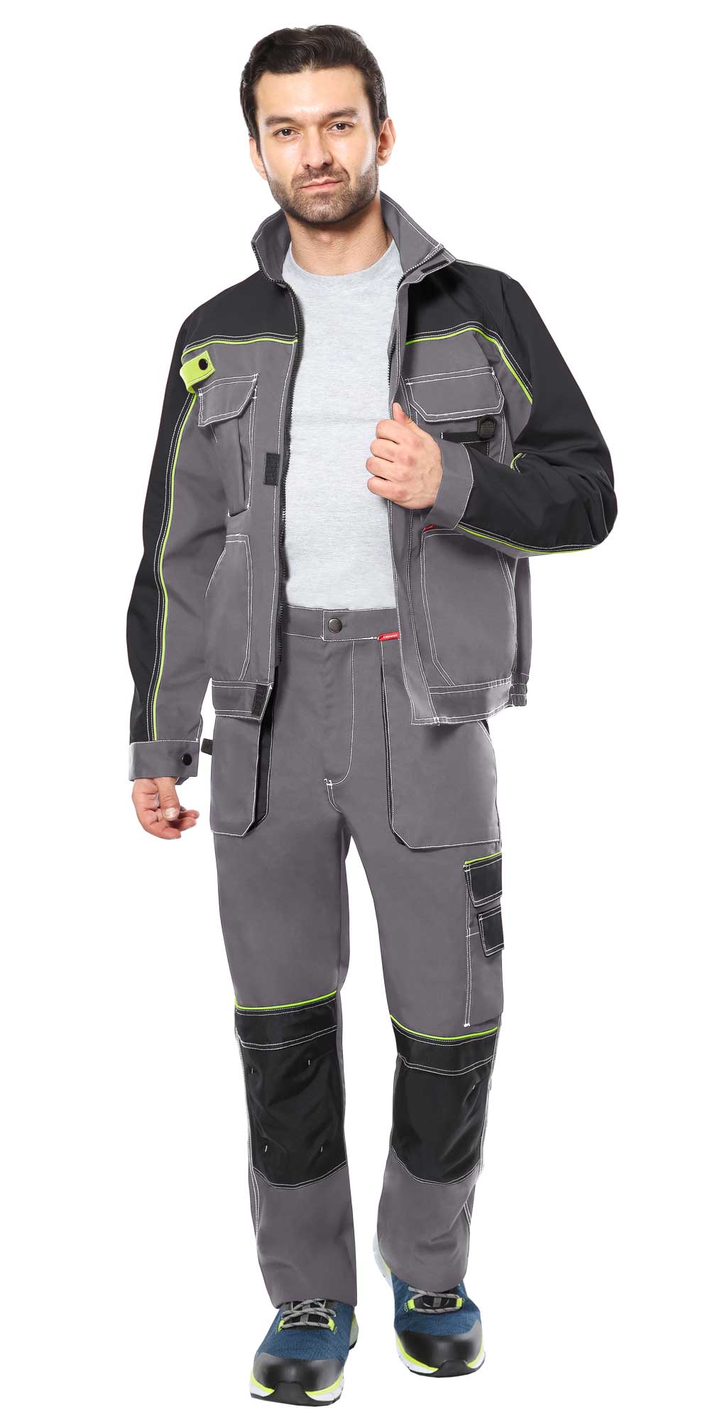 Костюм СИРИУС-АГАТ куртка, брюки, серый с черным Костюм СИРИУС-АГАТ куртка, брюки, серый с черным