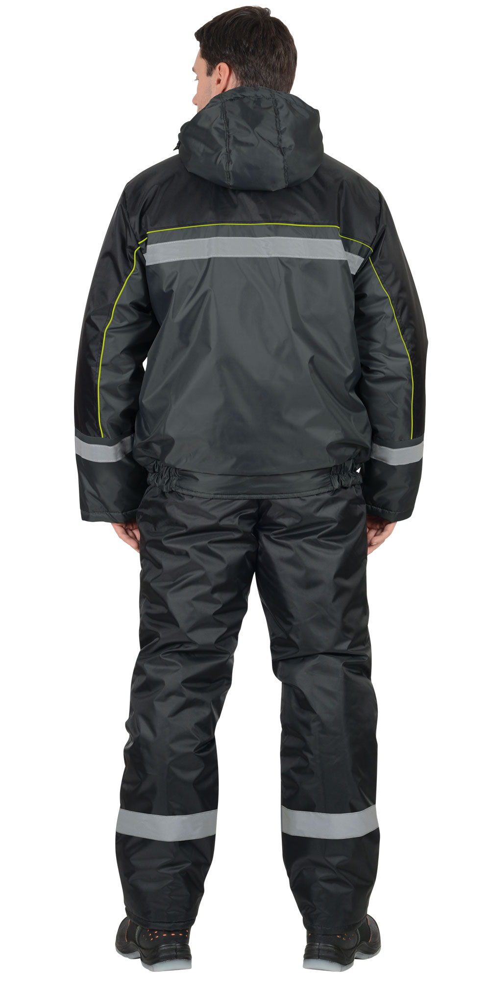 Костюм СИРИУС-ГАСТАРБАЙТЕР-3 куртка, п/к, темно-серый с чёрным и лимонным кантом и СОП Костюм СИРИУС-ГАСТАРБАЙТЕР-3 куртка, п/к, темно-серый с чёрным и лимонным кантом и СОП