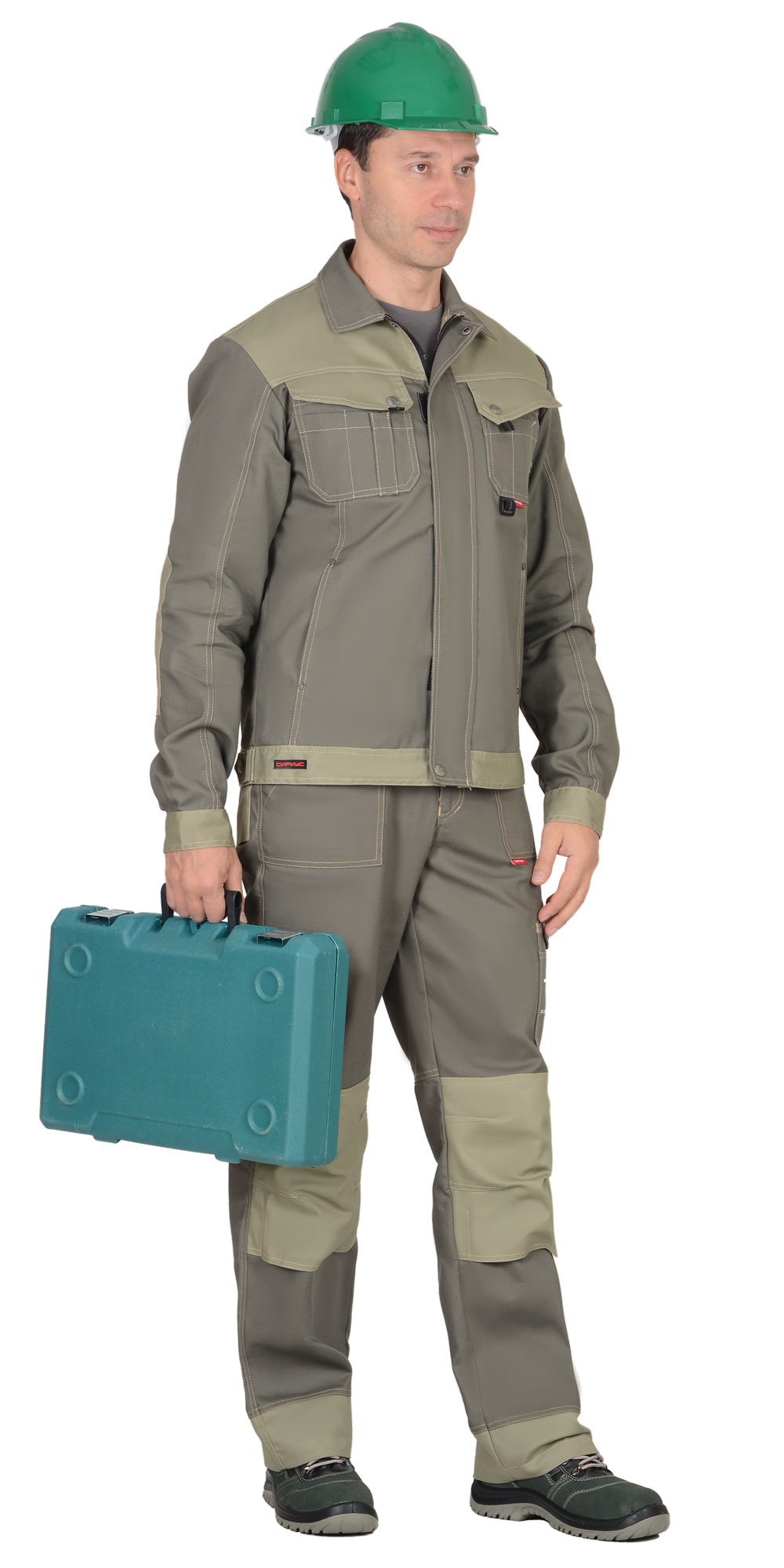 Костюм СИРИУС-ВЕСТ-ВОРК куртка кор., п/к т.оливковый со св.оливковым пл. 275 г/кв.м Костюм СИРИУС-ВЕСТ-ВОРК куртка кор., п/к т.оливковый со св.оливковым пл. 275 г/кв.м