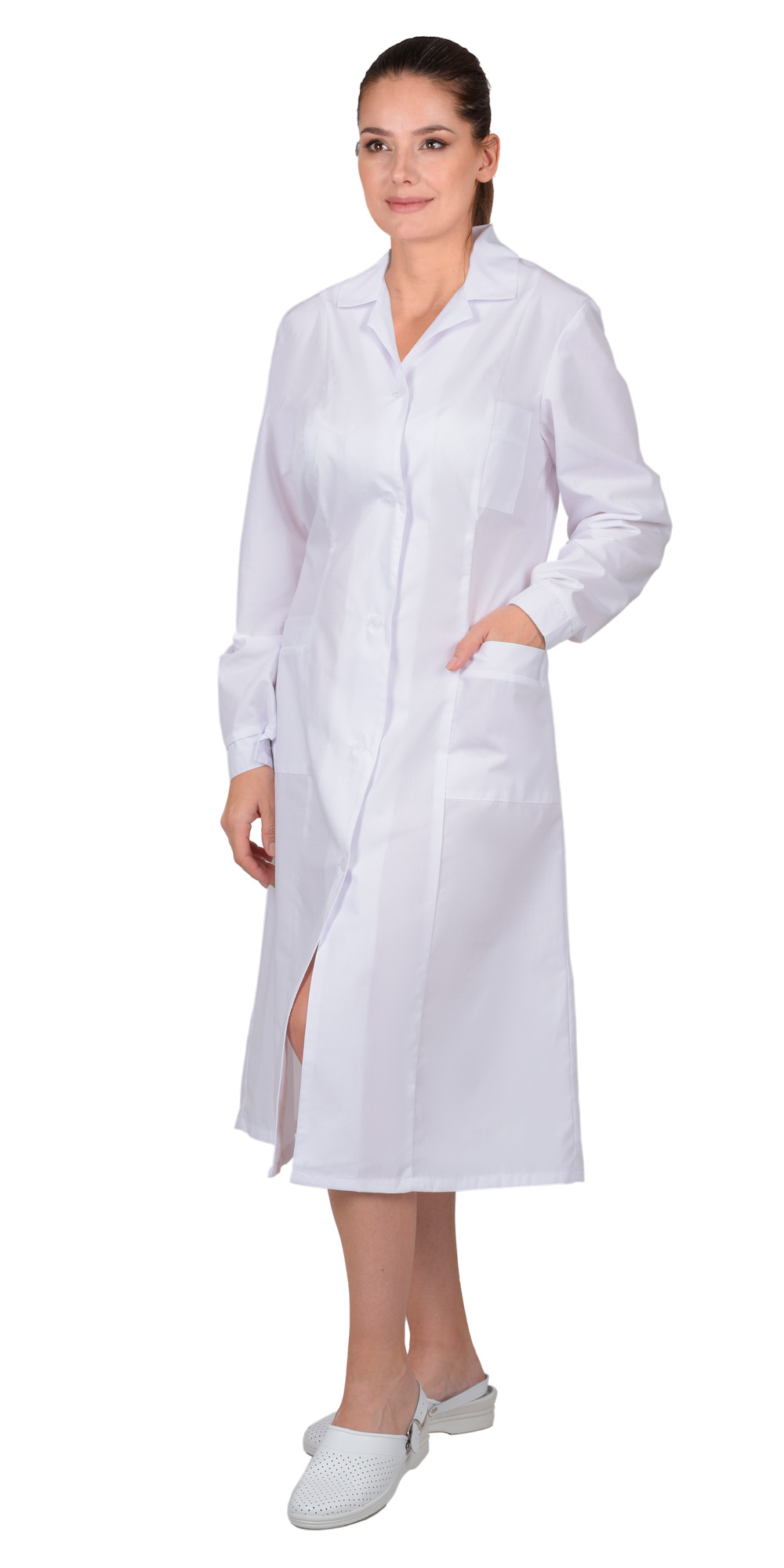 Халат женский с рельефами белый Халат женский с рельефами белый