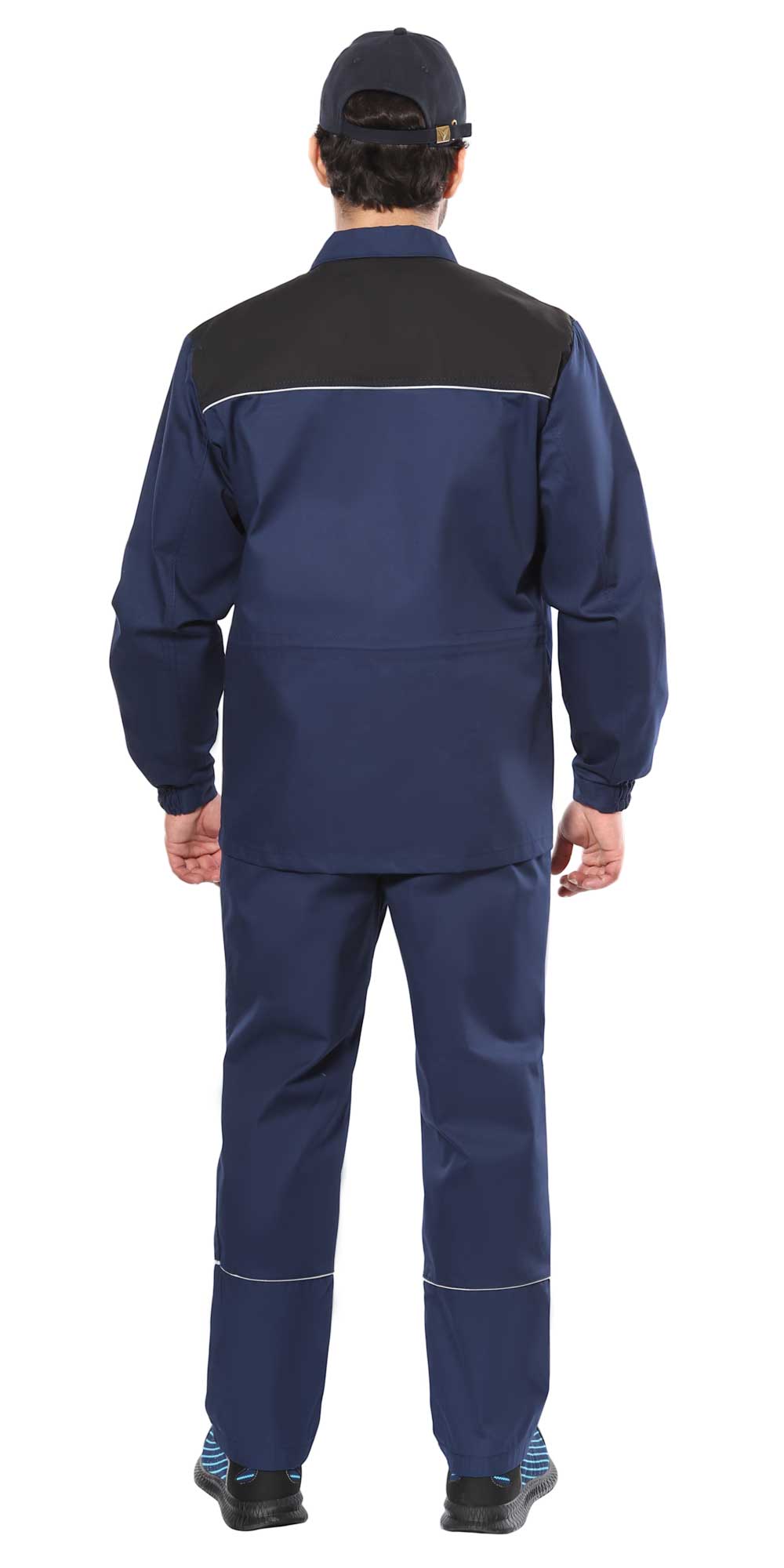 Костюм СИРИУС-МАСТЕР куртка длинная, брюки, синий с черным Костюм СИРИУС-МАСТЕР куртка длинная, брюки, синий с черным