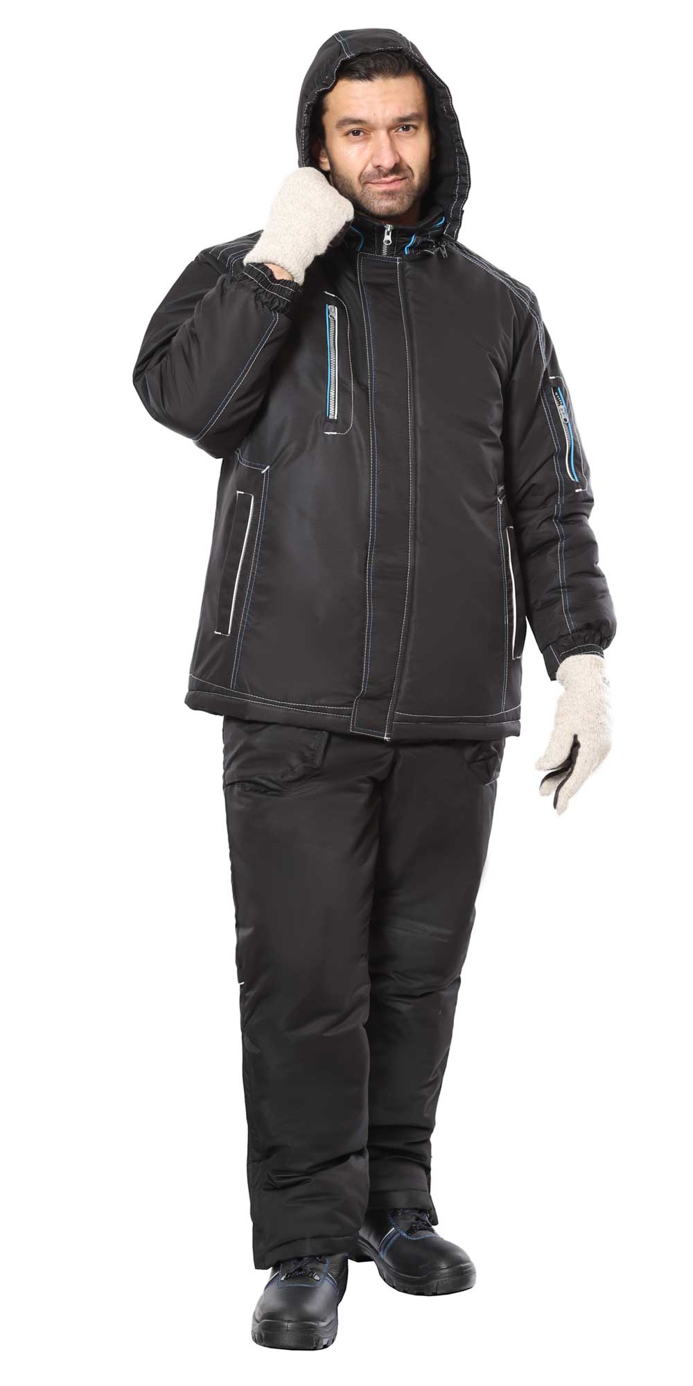 Костюм СИРИУС-АЛЕКС зимний: куртка, брюки, черный, тк.Таслан Костюм СИРИУС-АЛЕКС зимний: куртка, брюки, черный, тк.Таслан