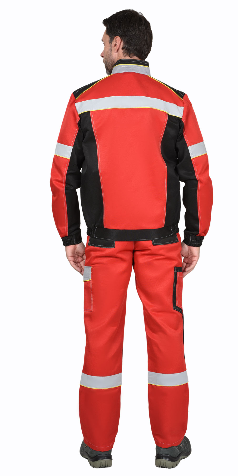 Костюм СИРИУС-ПОЛИНОМ муж.,курт.кор. п/к, черный с красным и св.серым СОП 50мм Костюм СИРИУС-ПОЛИНОМ муж.,курт.кор. п/к, черный с красным и св.серым СОП 50мм