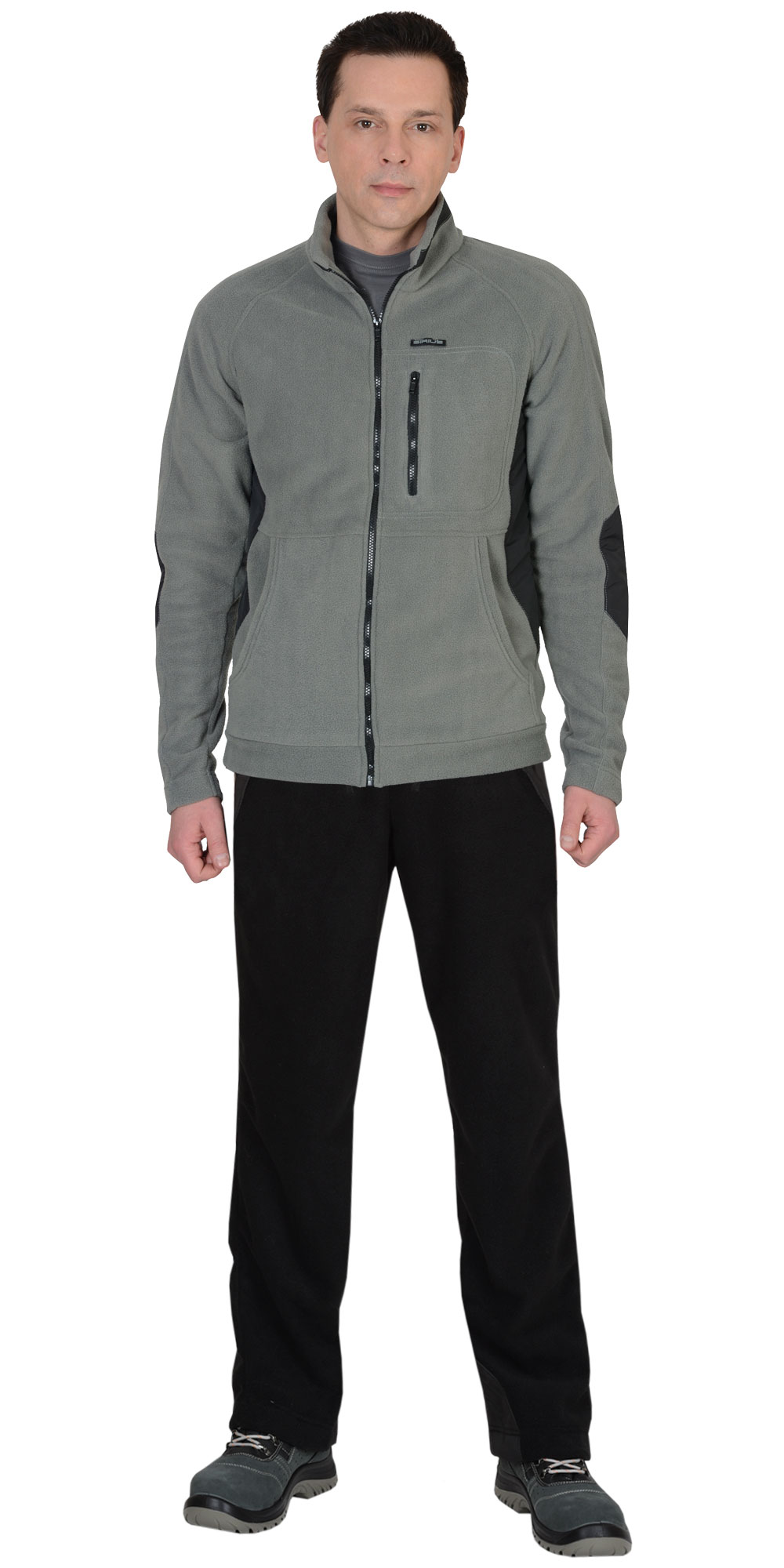 Куртка флисовая СИРИУС-АКТИВ серая отделка черная Куртка флисовая СИРИУС-АКТИВ серая отделка черная