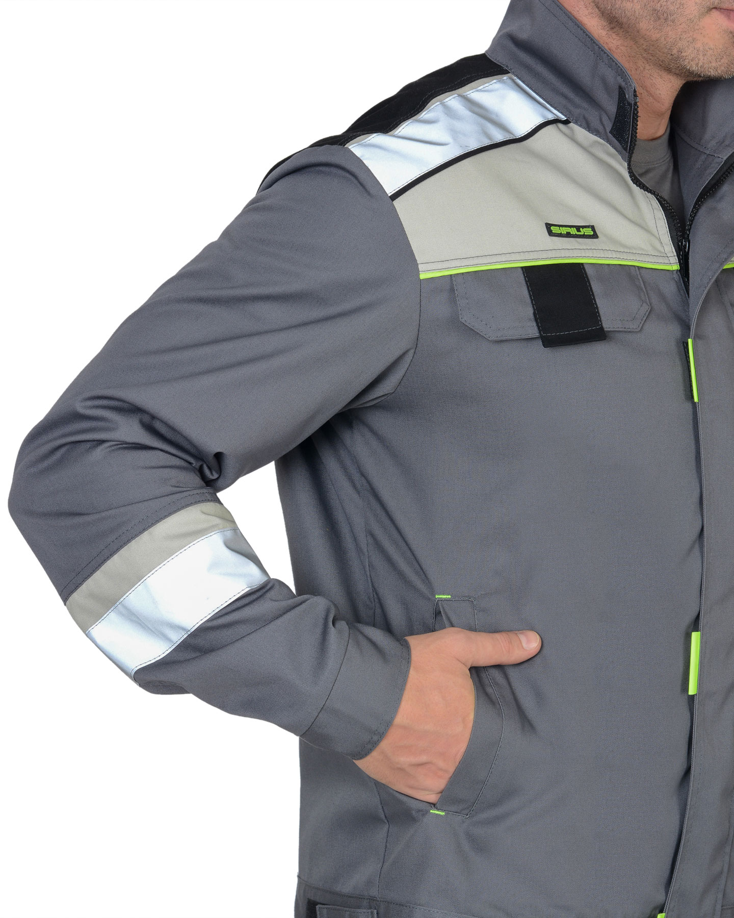 Костюм СИРИУС-БОСТОН куртка, п/к серый с молочным и черным Костюм СИРИУС-БОСТОН куртка, п/к серый с молочным и черным