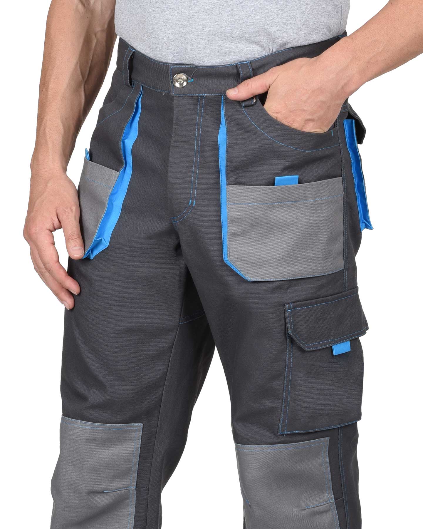 Костюм СИРИУС-ДВИН куртка, брюки т.серый со ср.серым и голубой отделкой пл. 275 г/кв.м Костюм СИРИУС-ДВИН куртка, брюки т.серый со ср.серым и голубой отделкой пл. 275 г/кв.м