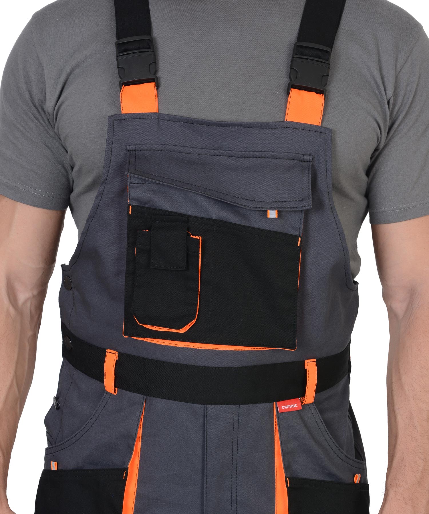 Костюм СИРИУС-МАНХЕТТЕН куртка, п/к т.серый с оранж. и черным тк. стрейч пл. 250 г/кв.м Костюм СИРИУС-МАНХЕТТЕН куртка, п/к т.серый с оранж. и черным тк. стрейч пл. 250 г/кв.м