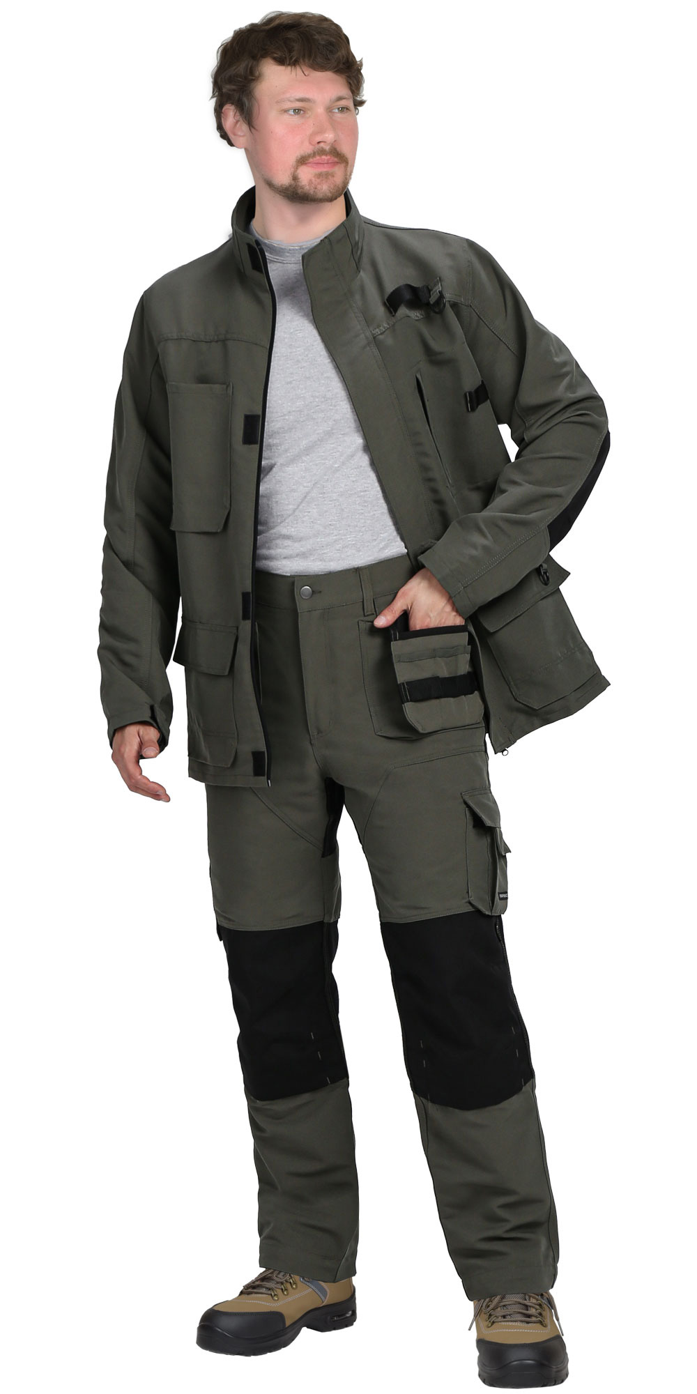 Костюм СИРИУС-ТРИТОН куртка, брюки хаки с черным тк.Кошачий глаз Костюм СИРИУС-ТРИТОН куртка, брюки хаки с черным тк.Кошачий глаз