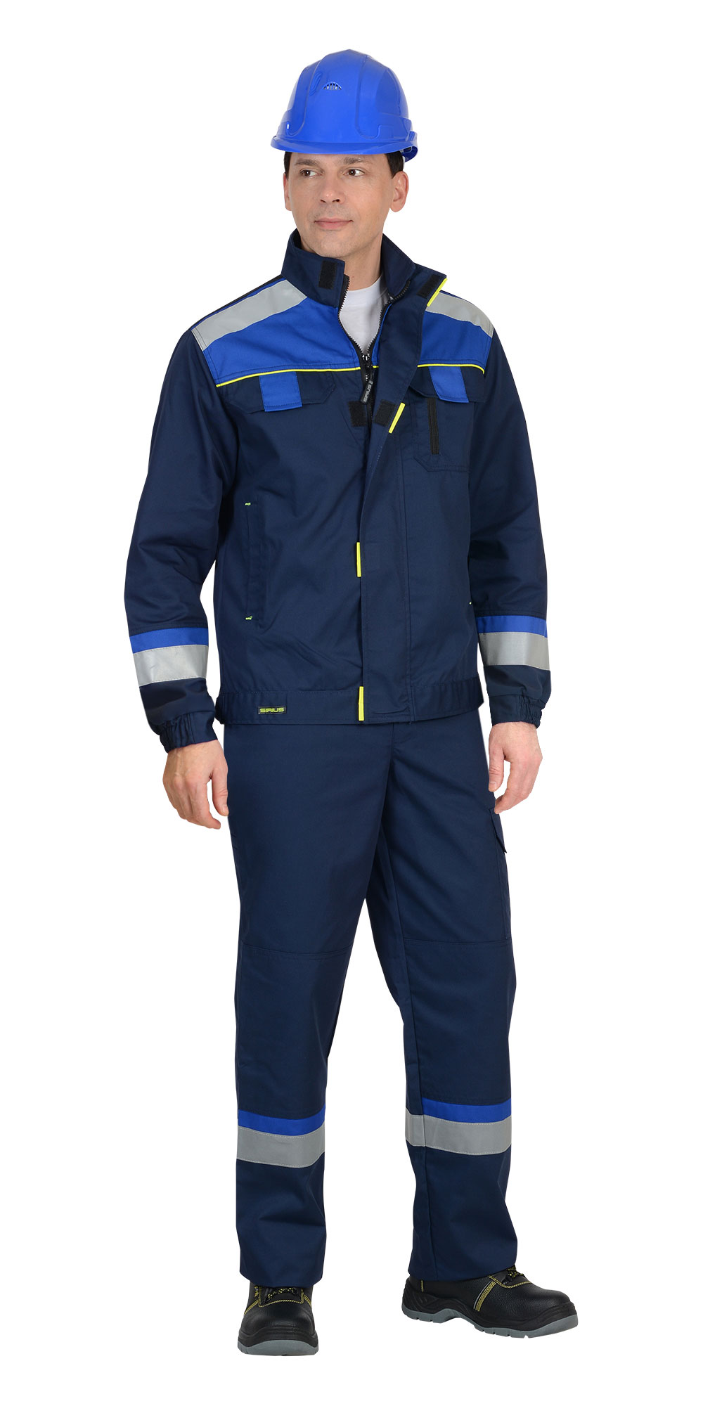 Костюм СИРИУС-БОСТОН куртка, брюки, темно-синий с васильковой и чер. отд. Костюм СИРИУС-БОСТОН куртка, брюки, темно-синий с васильковой и чер. отд.