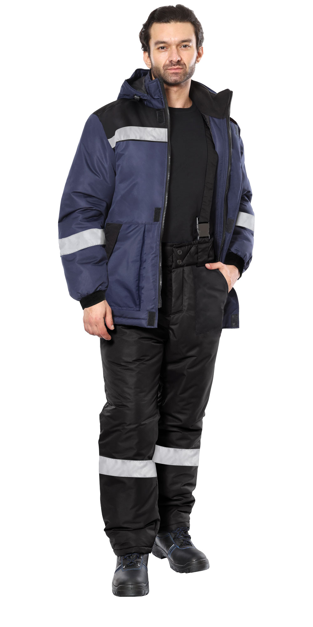 Костюм СИРИУС-КОМФОРТ куртка, брюки темно-синий с черным Костюм СИРИУС-КОМФОРТ куртка, брюки темно-синий с черным