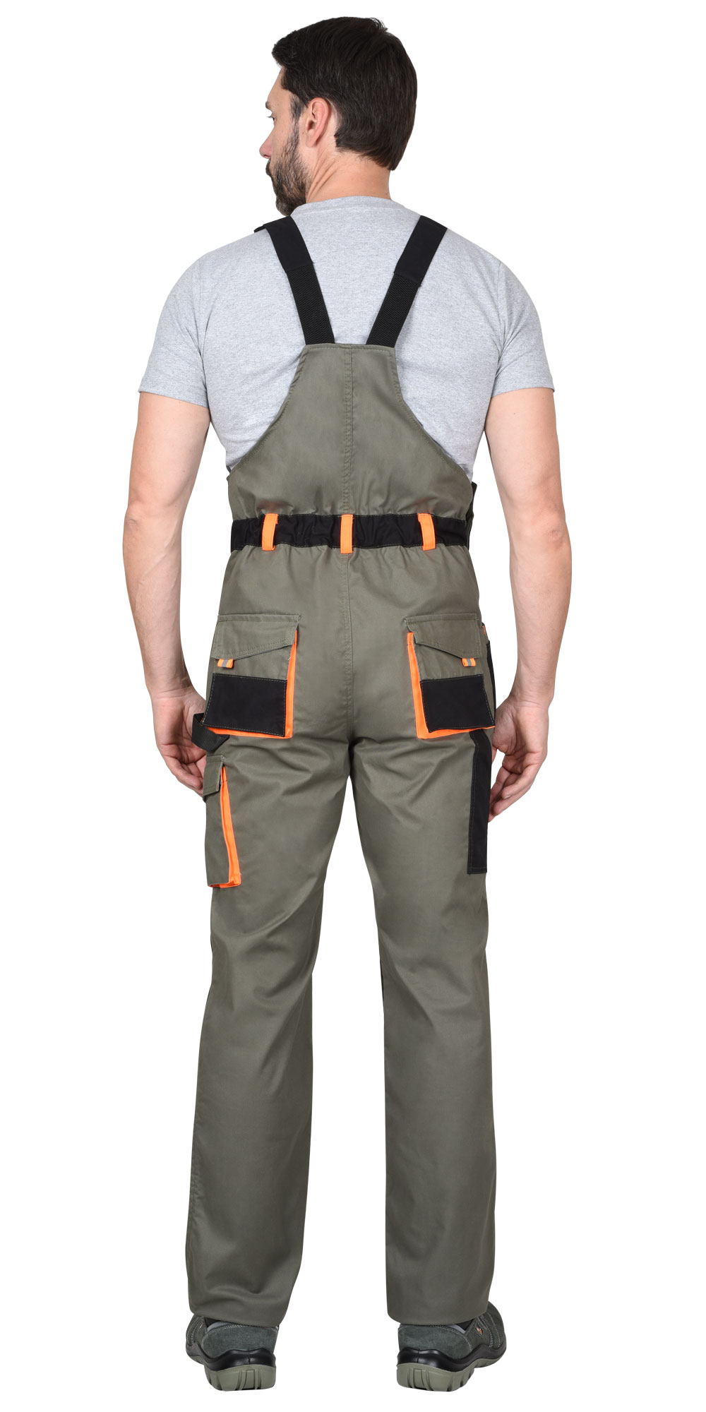 Полукомбинезон СИРИУС-МАНХЕТТЕН оливковый с оранжевым и чер. тк. мех. стрейч пл 260 г/кв.м Полукомбинезон СИРИУС-МАНХЕТТЕН оливковый с оранжевым и чер. тк. мех. стрейч пл 260 г/кв.м