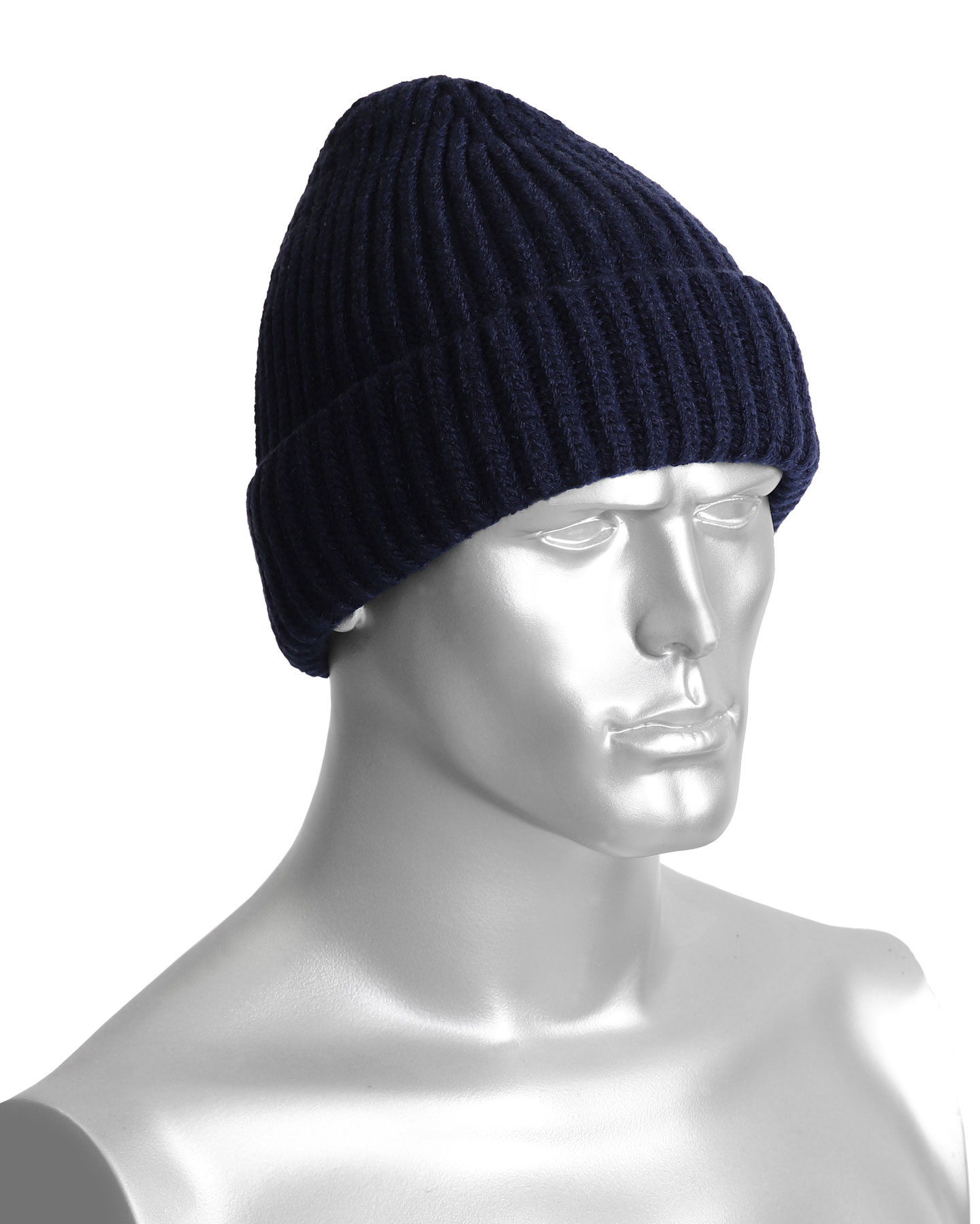 Шапка полушерстяная зимняя, утеплитель флис, цвет темно-синий Шапка полушерстяная зимняя, утеплитель флис, цвет темно-синий