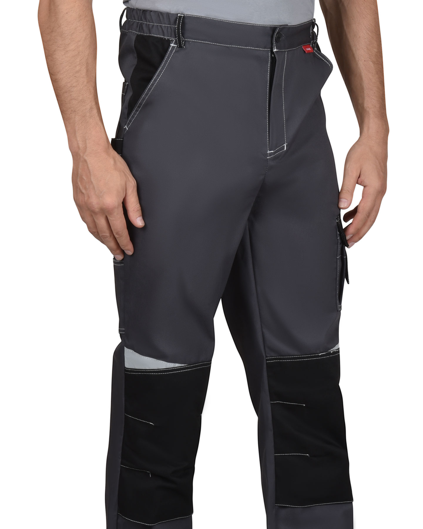 Костюм СИРИУС-ФАВОРИТ-МЕГА мужской летний, куртка и брюки, серый с красным и черным, СОП Костюм СИРИУС-ФАВОРИТ-МЕГА мужской летний, куртка и брюки, серый с красным и черным, СОП