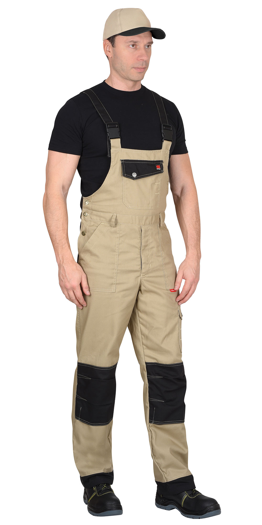 Полукомбинезон СИРИУС-ВЕСТ-ВОРК бежевый с черным пл. 275 г/кв.м Полукомбинезон СИРИУС-ВЕСТ-ВОРК бежевый с черным пл. 275 г/кв.м