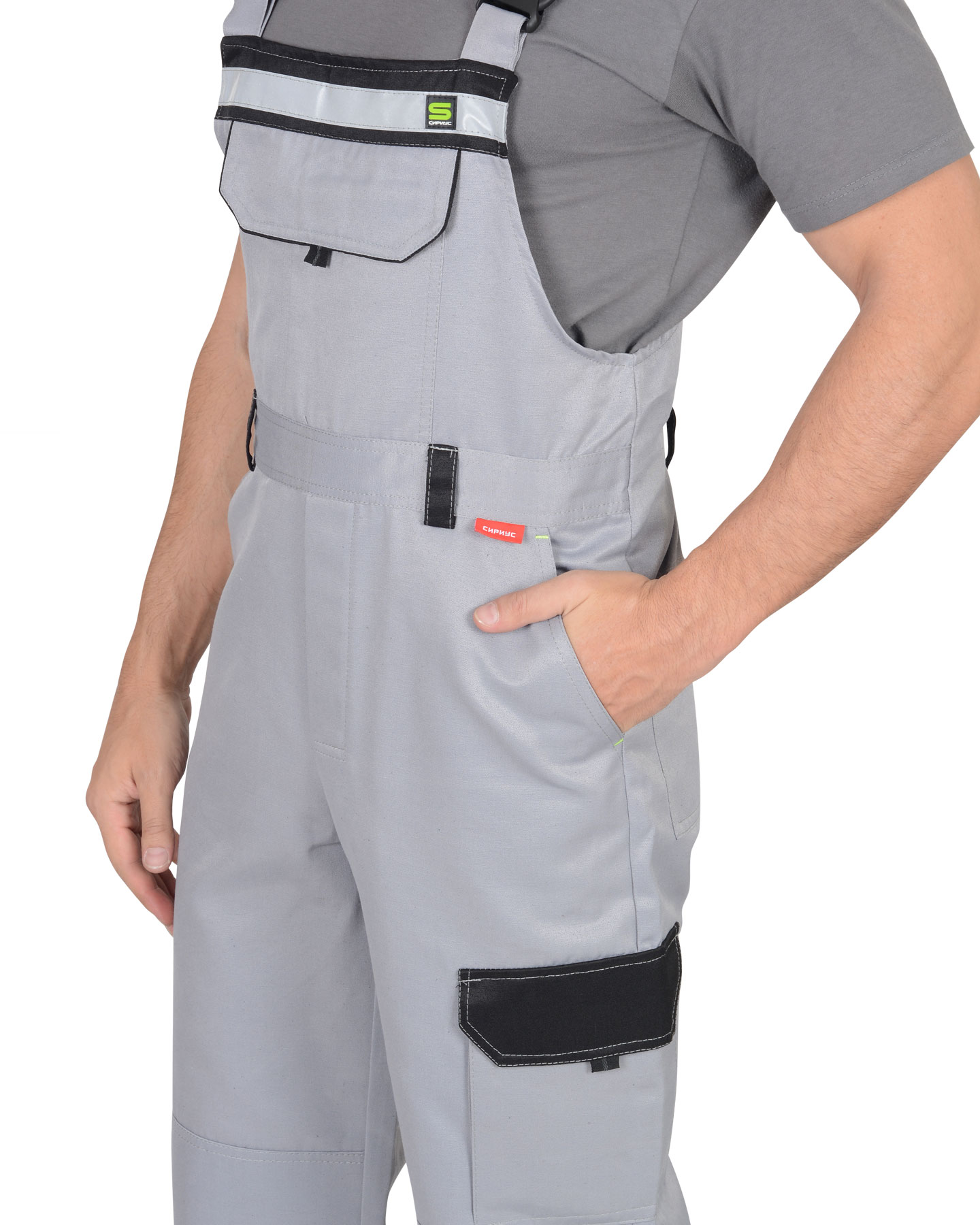 Костюм СИРИУС-ПРАКТИК куртка, п/к св. серый с черным Костюм СИРИУС-ПРАКТИК куртка, п/к св. серый с черным