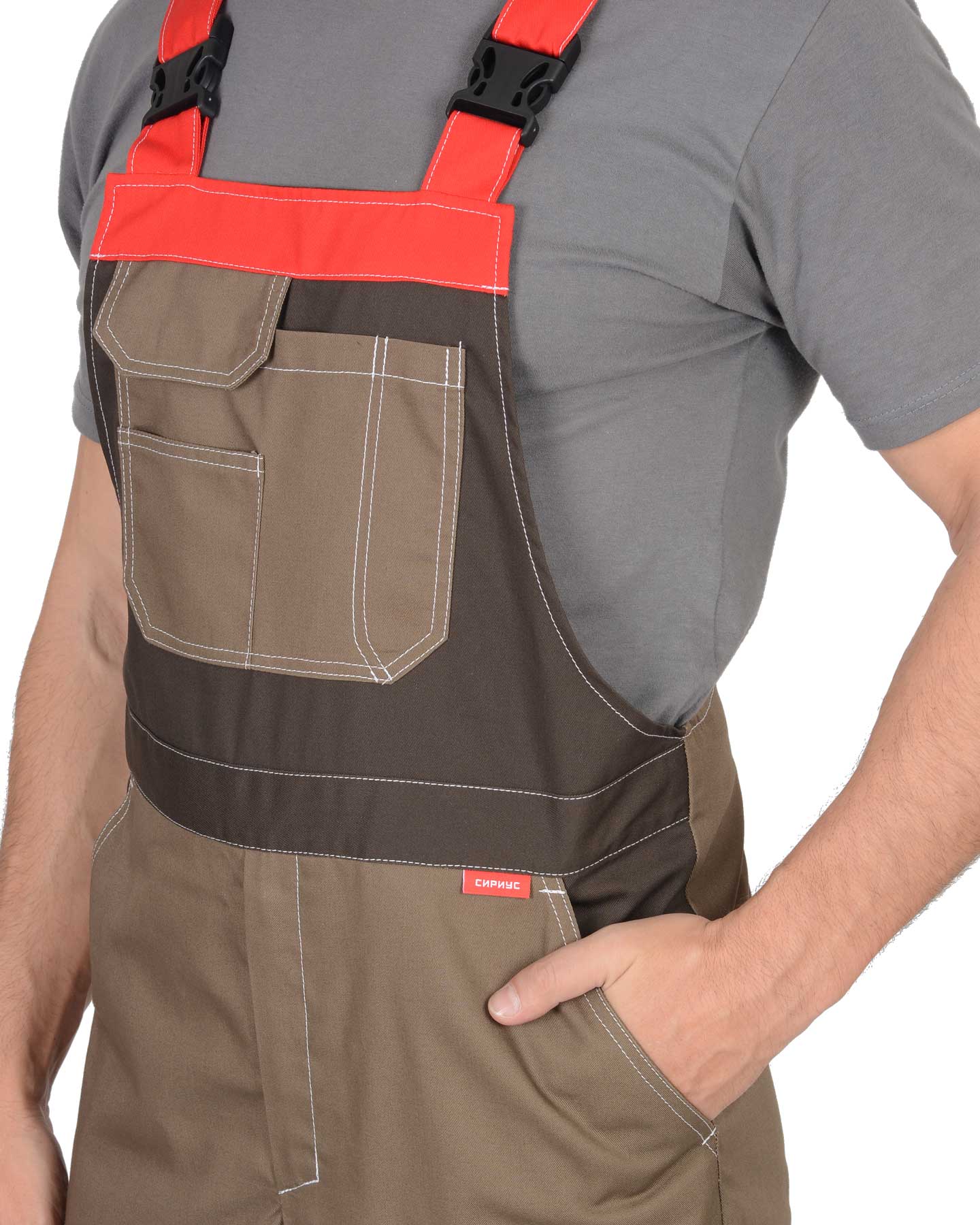 Костюм СИРИУС-ФАВОРИТ-МЕГА куртка, п/к, светло-коричневый с коричневым, красным и СОП Костюм СИРИУС-ФАВОРИТ-МЕГА куртка, п/к, светло-коричневый с коричневым, красным и СОП