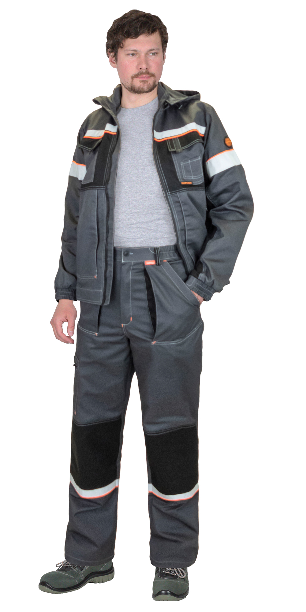 Костюм СИРИУС-РОДОС куртка, брюки, темно-серый с черным Костюм СИРИУС-РОДОС куртка, брюки, темно-серый с черным