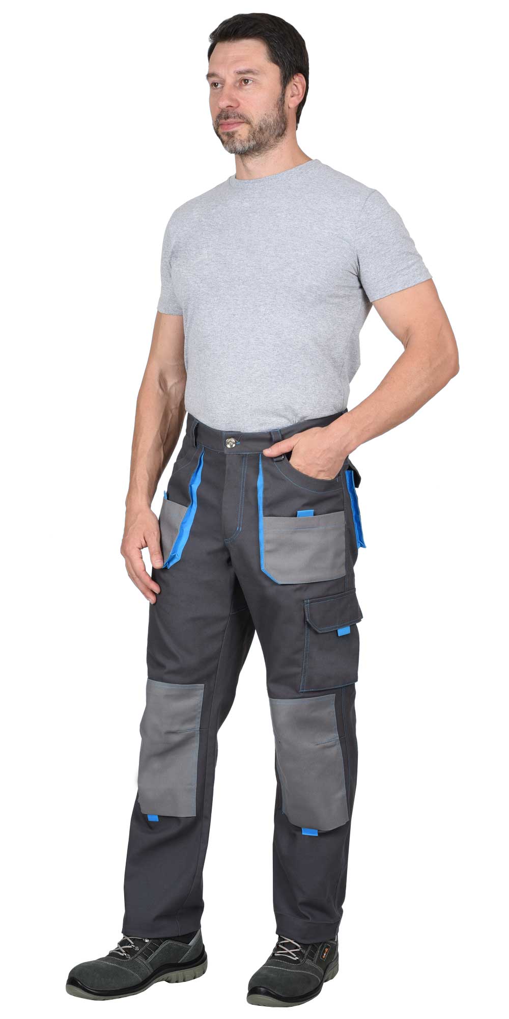 Костюм СИРИУС-ДВИН куртка, брюки т.серый со ср.серым и голубой отделкой пл. 275 г/кв.м Костюм СИРИУС-ДВИН куртка, брюки т.серый со ср.серым и голубой отделкой пл. 275 г/кв.м