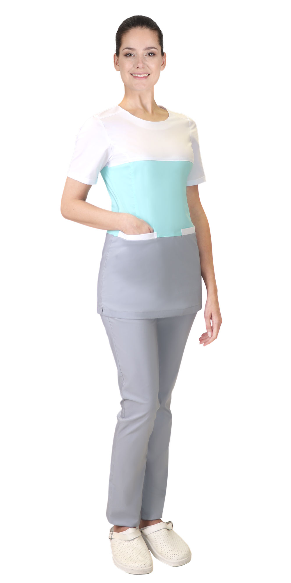 Костюм СИРИУС-РИАНА женский серый с мятным Костюм СИРИУС-РИАНА женский серый с мятным