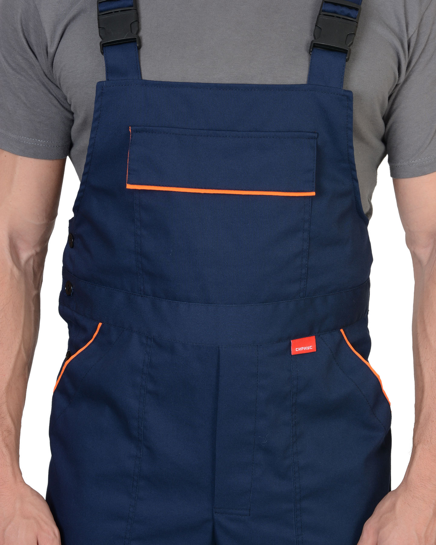 Костюм СИРИУС-МАСТЕР летний: куртка, полукомбинезон, темно-синий с оранжевой отделкой Костюм СИРИУС-МАСТЕР летний: куртка, полукомбинезон, темно-синий с оранжевой отделкой