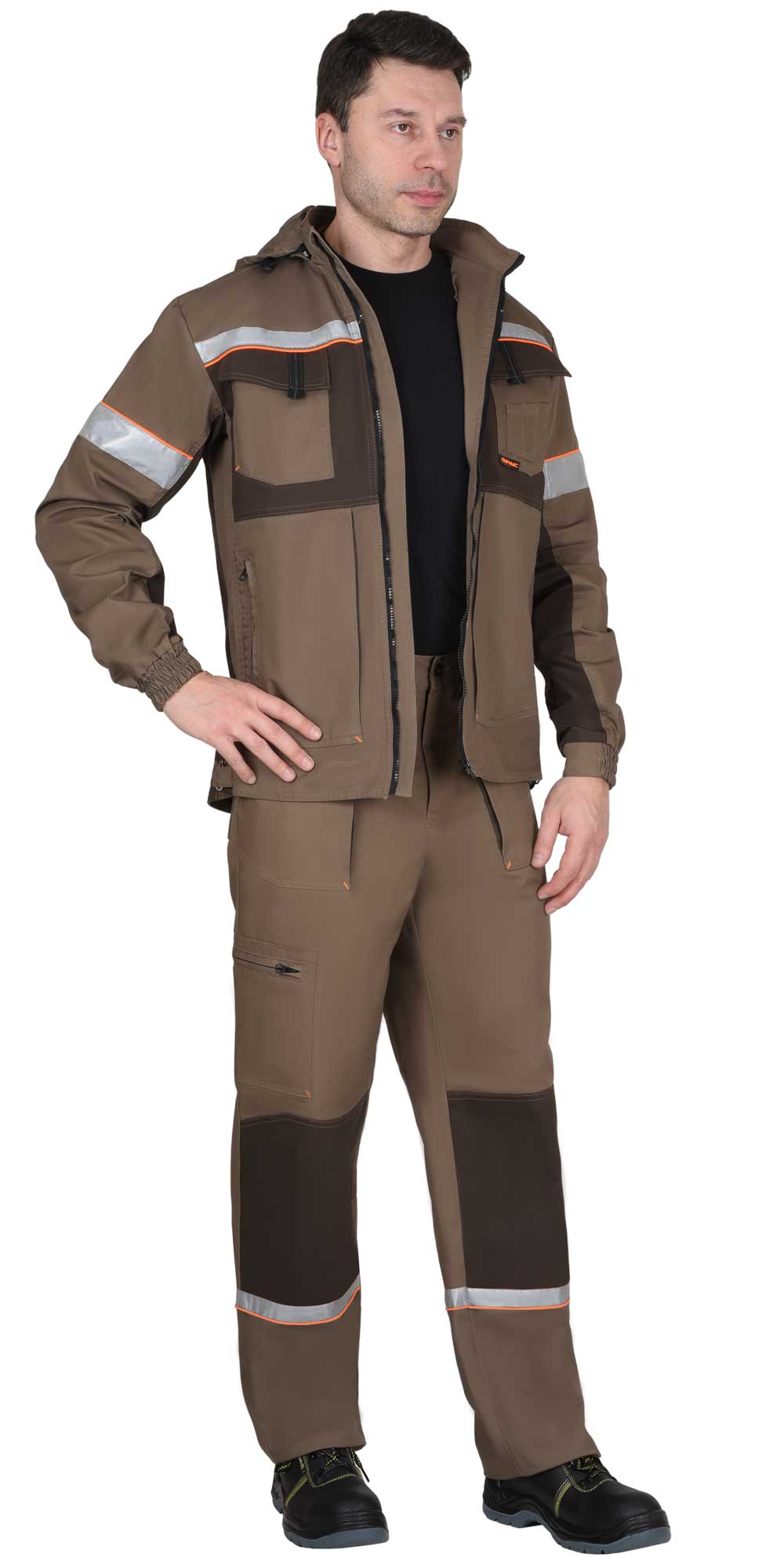 Костюм СИРИУС-РОДОС куртка, брюки, светло-коричневый с темно-коричневым Костюм СИРИУС-РОДОС куртка, брюки, светло-коричневый с темно-коричневым