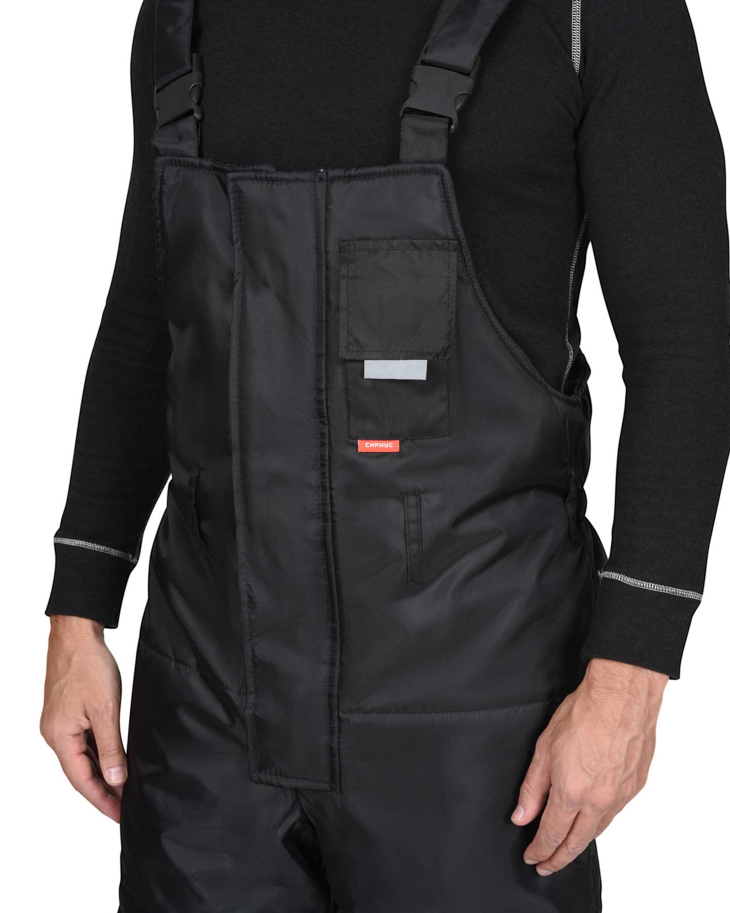 Полукомбинезон мужской зимний универсальный, черный, СОП 50мм Полукомбинезон мужской зимний универсальный, черный, СОП 50мм
