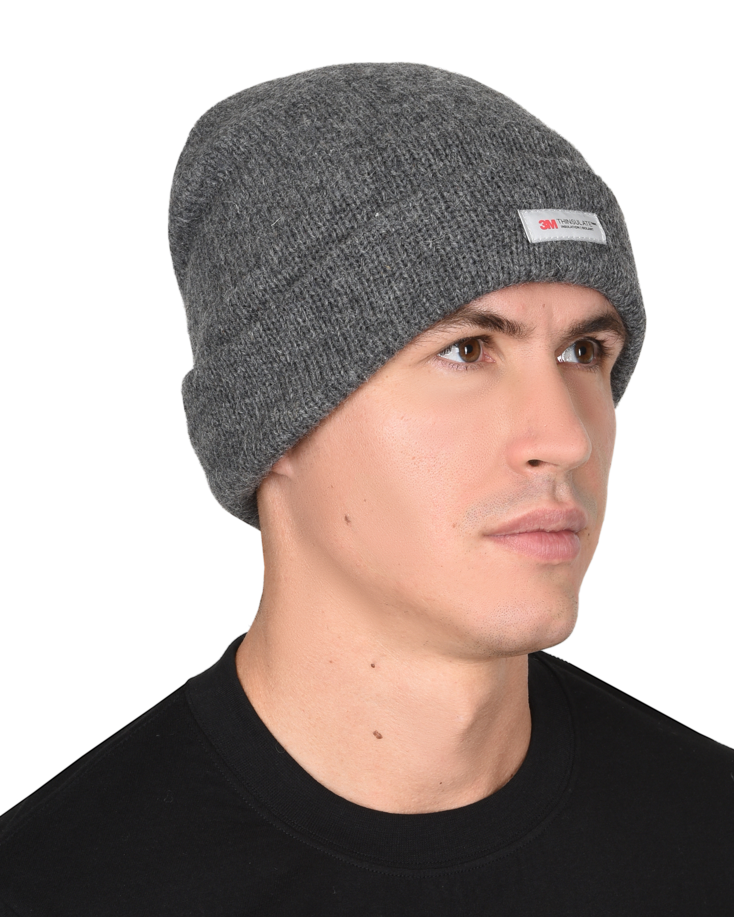 Шапка полушерстяная Иней, утеплитель Тинсулейт, цвет серый Шапка полушерстяная Иней, утеплитель Тинсулейт, цвет серый