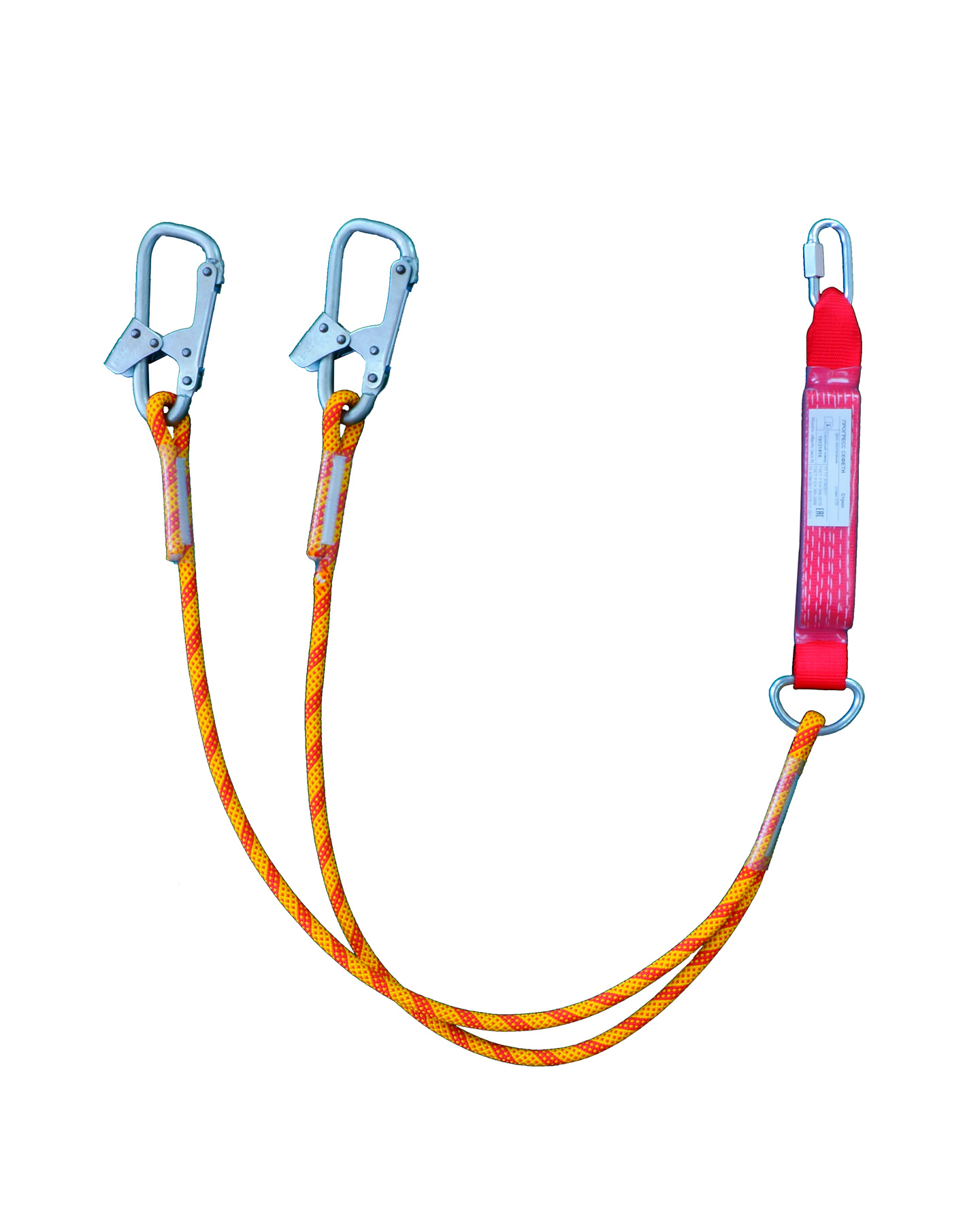 Строп аВд+Кс двойной из каната с аморт. с 2 монт. и 1 соед. кар. 1,5м Строп аВд+Кс двойной из каната с аморт. с 2 монт. и 1 соед. кар. 1,5м