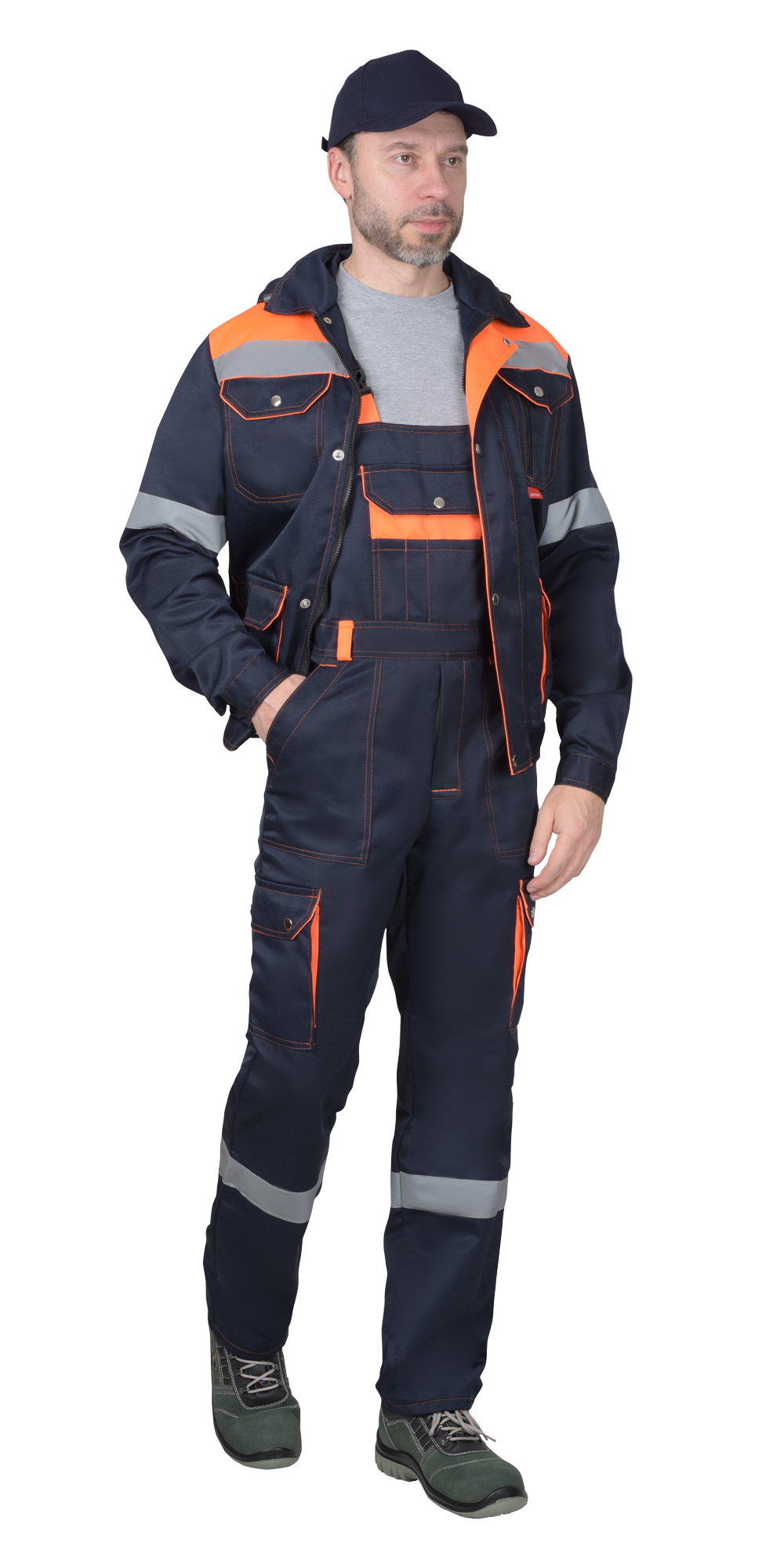 Костюм СИРИУС-ТИТАН куртка, п/к синий с оранжевым и СОП Костюм СИРИУС-ТИТАН куртка, п/к синий с оранжевым и СОП