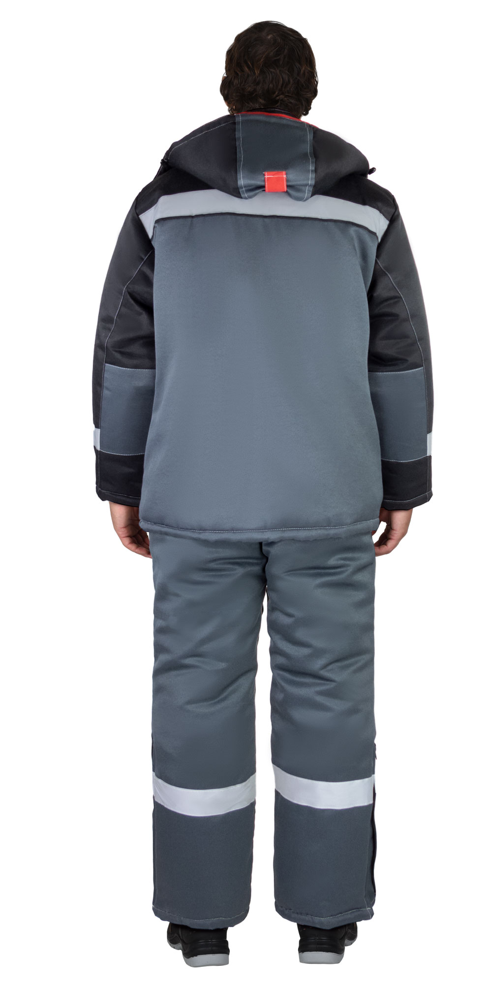 Костюм СИРИУС-ПРОФИЛЬ зимний, куртка, п/к, темно-серый с черным, красной отделкой и СОП Костюм СИРИУС-ПРОФИЛЬ зимний, куртка, п/к, темно-серый с черным, красной отделкой и СОП