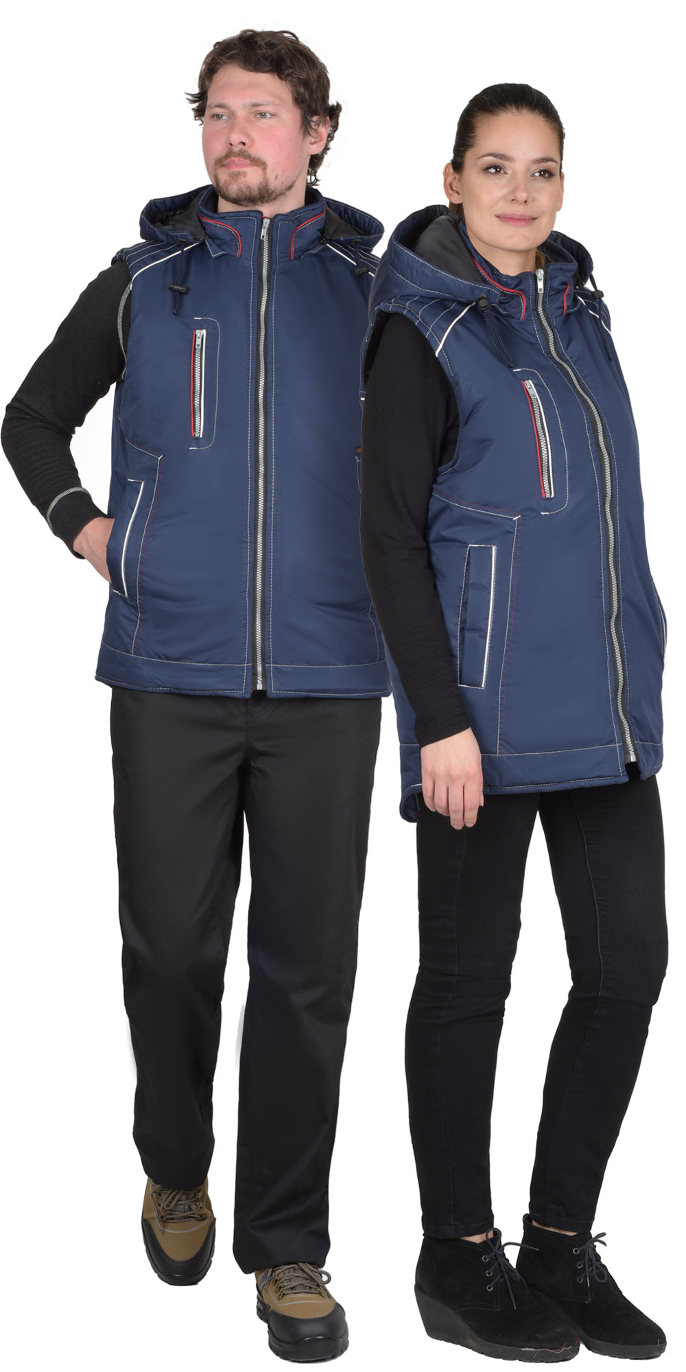 Жилет СИРИУС-АЛЕКС утепленный с капюшоном тёмно-синий Жилет СИРИУС-АЛЕКС утепленный с капюшоном тёмно-синий