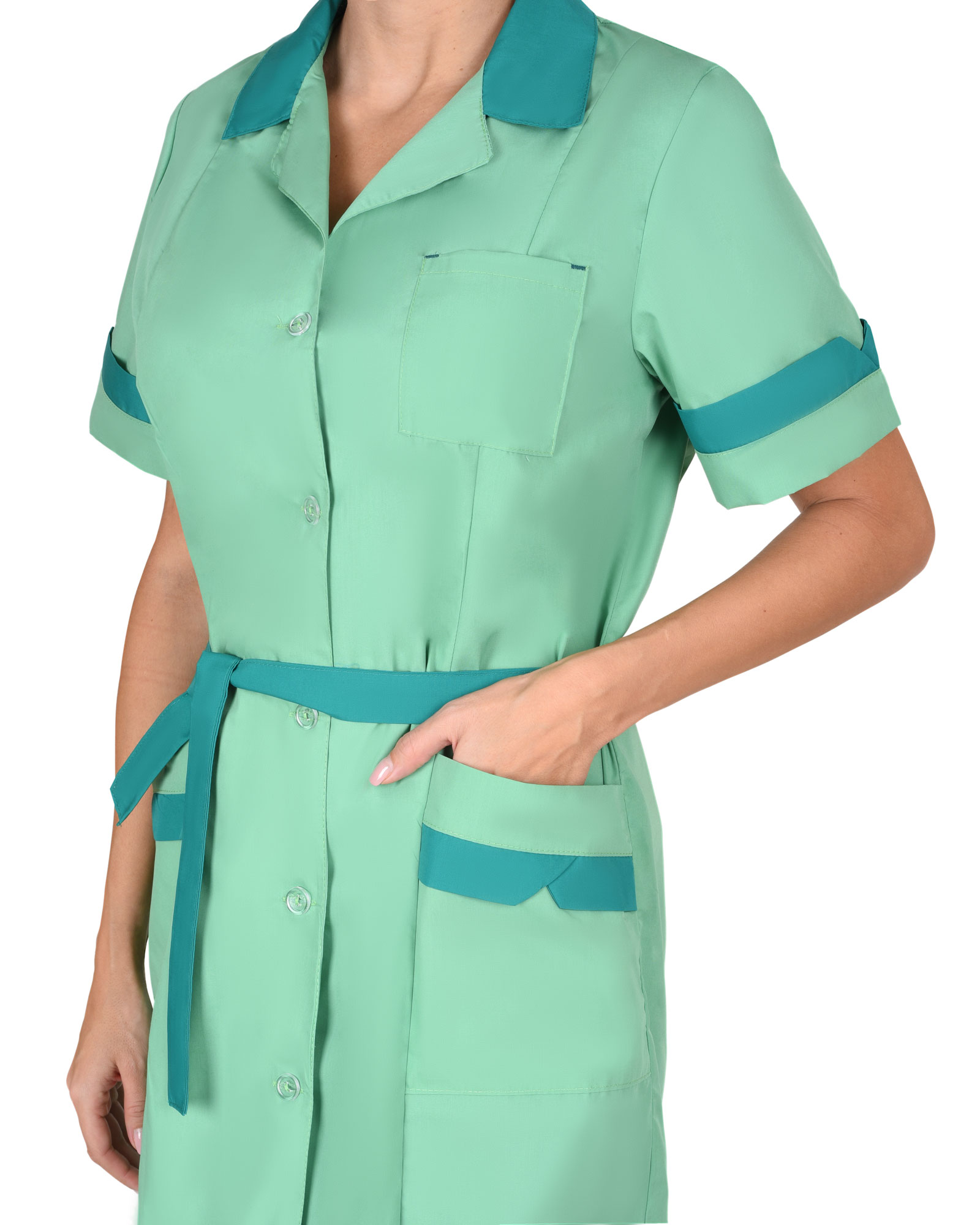 Халат СИРИУС-КЛАССИКА женский мятный с темно-зеленым (СТ) Халат СИРИУС-КЛАССИКА женский мятный с темно-зеленым (СТ)