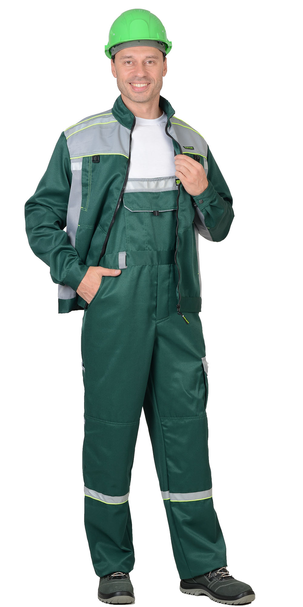 Костюм СИРИУС-ПРАКТИК-1 куртка, п/к зеленый со св. серым Костюм СИРИУС-ПРАКТИК-1 куртка, п/к зеленый со св. серым