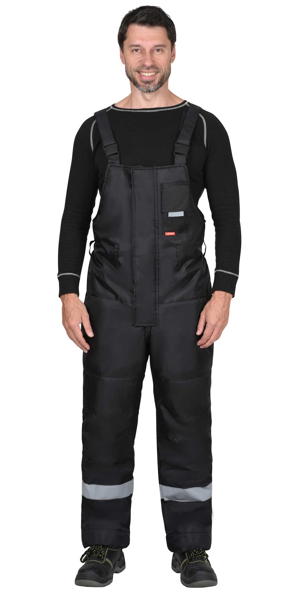 Полукомбинезон мужской зимний универсальный, черный, СОП 50мм Полукомбинезон мужской зимний универсальный, черный, СОП 50мм