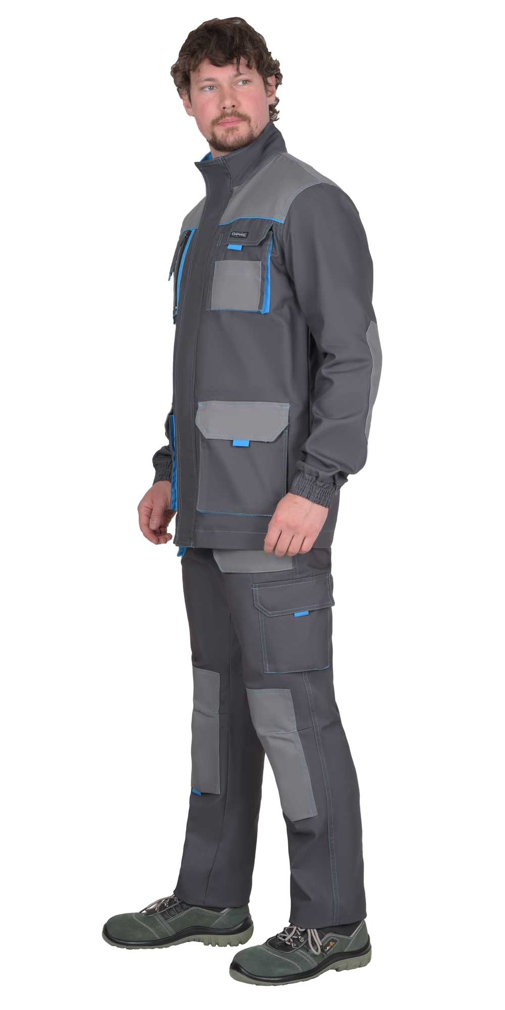 Куртка СИРИУС-ДВИН т.серый со ср.серым и голубой отделкой пл. 275 г/кв.м Куртка СИРИУС-ДВИН т.серый со ср.серым и голубой отделкой пл. 275 г/кв.м