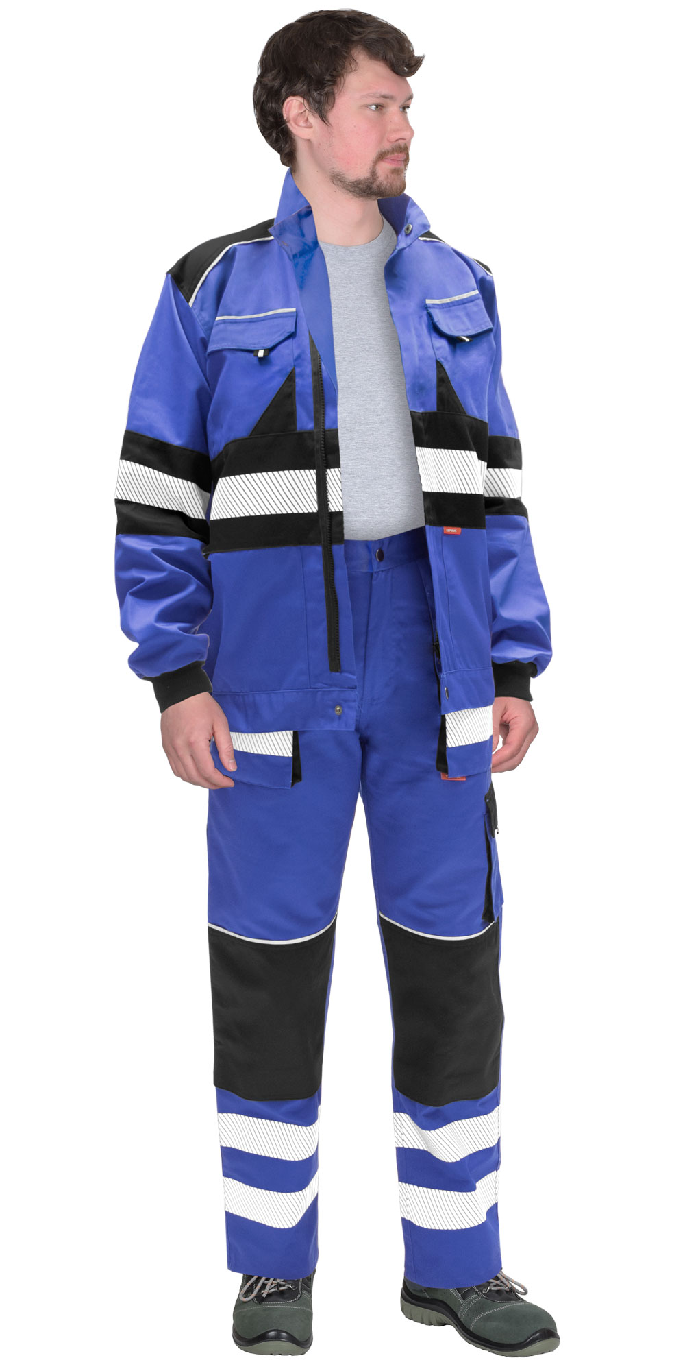 Костюм СИРИУС-ТРЭКС куртка, брюки васильковый с черным, СОП Костюм СИРИУС-ТРЭКС куртка, брюки васильковый с черным, СОП