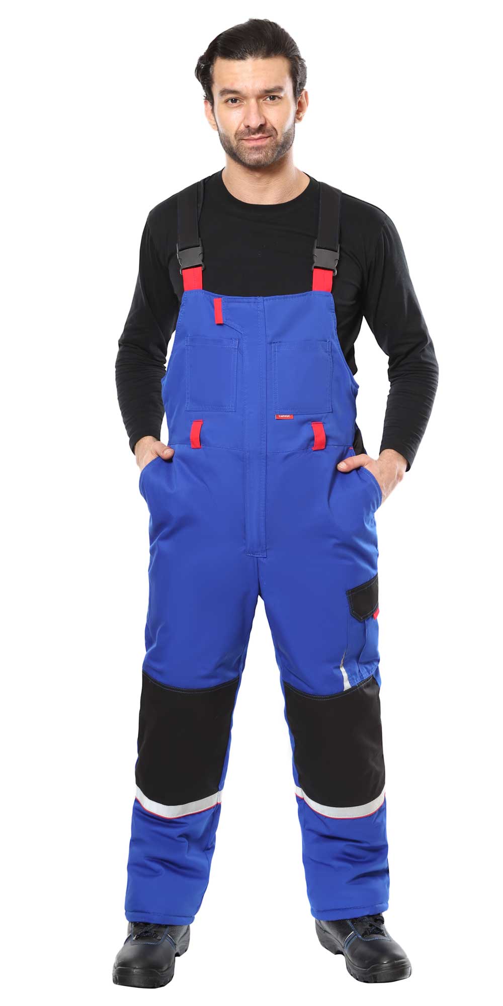 Костюм СИРИУС-СТАН зимний: куртка, п/к васильковый с черным и красным Костюм СИРИУС-СТАН зимний: куртка, п/к васильковый с черным и красным