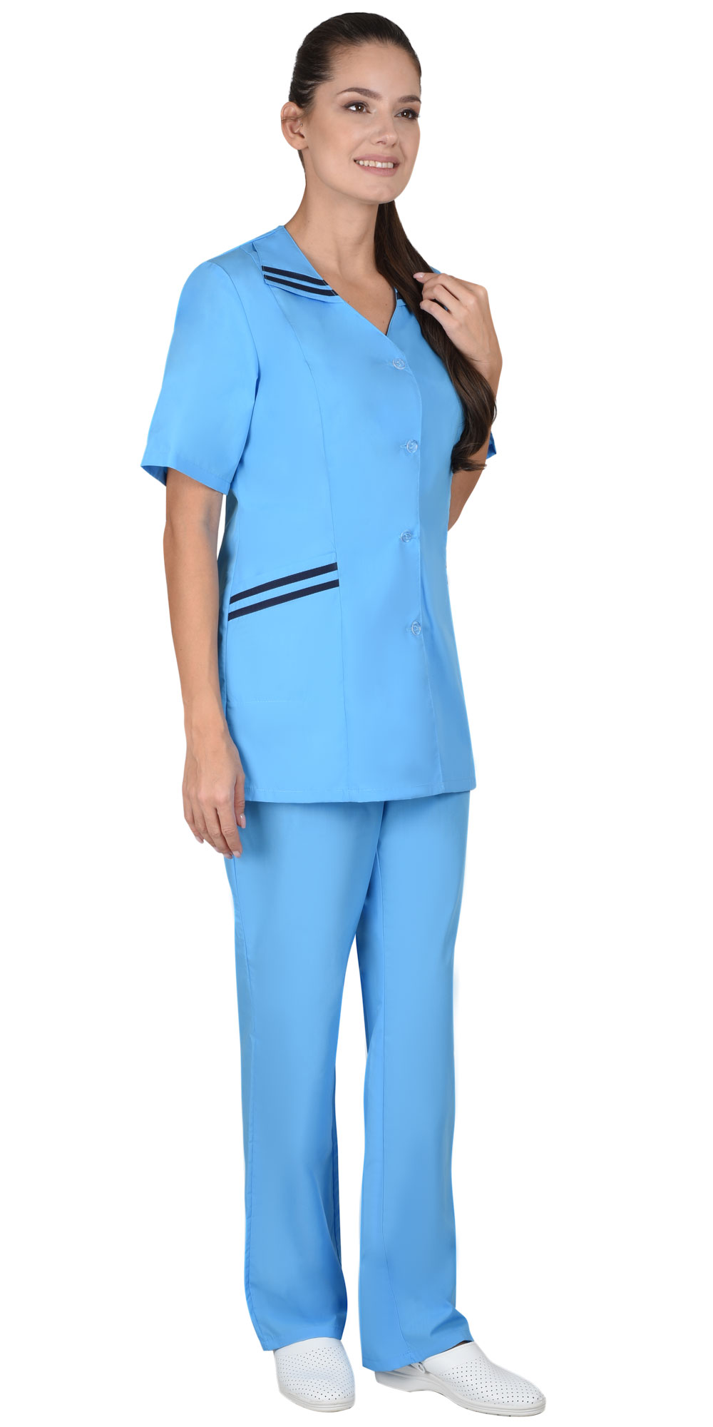 Костюм СИРИУС-ЖЕНЕВА женский светло-голубой с тёмно-синим (СТ) Костюм СИРИУС-ЖЕНЕВА женский светло-голубой с тёмно-синим (СТ)