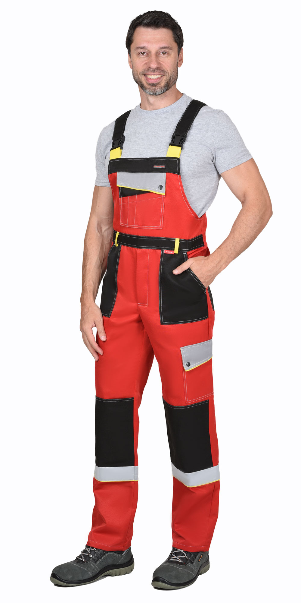 Костюм СИРИУС-ПОЛИНОМ муж.,курт.кор. п/к, черный с красным и св.серым СОП 50мм Костюм СИРИУС-ПОЛИНОМ муж.,курт.кор. п/к, черный с красным и св.серым СОП 50мм