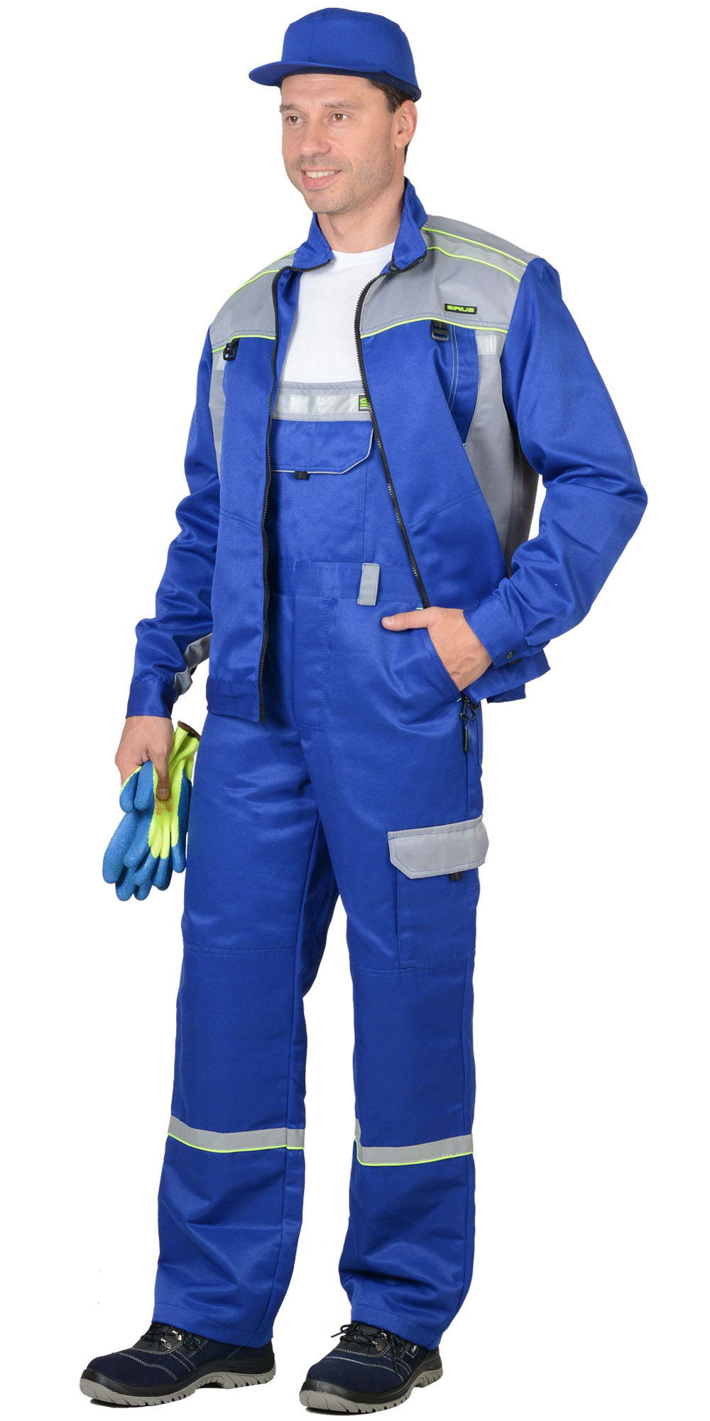 Костюм СИРИУС-ПРАКТИК куртка, п/к васильковый со св.серым Костюм СИРИУС-ПРАКТИК куртка, п/к васильковый со св.серым