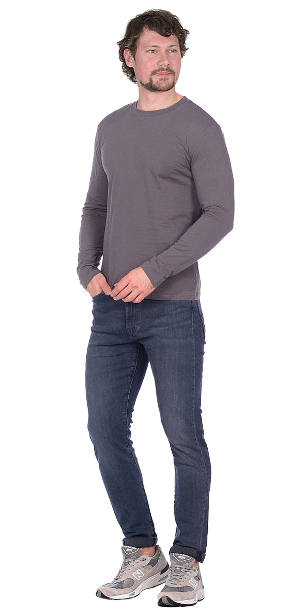 Футболка длинные рукава серая 160г/м2 Футболка длинные рукава серая 160г/м2