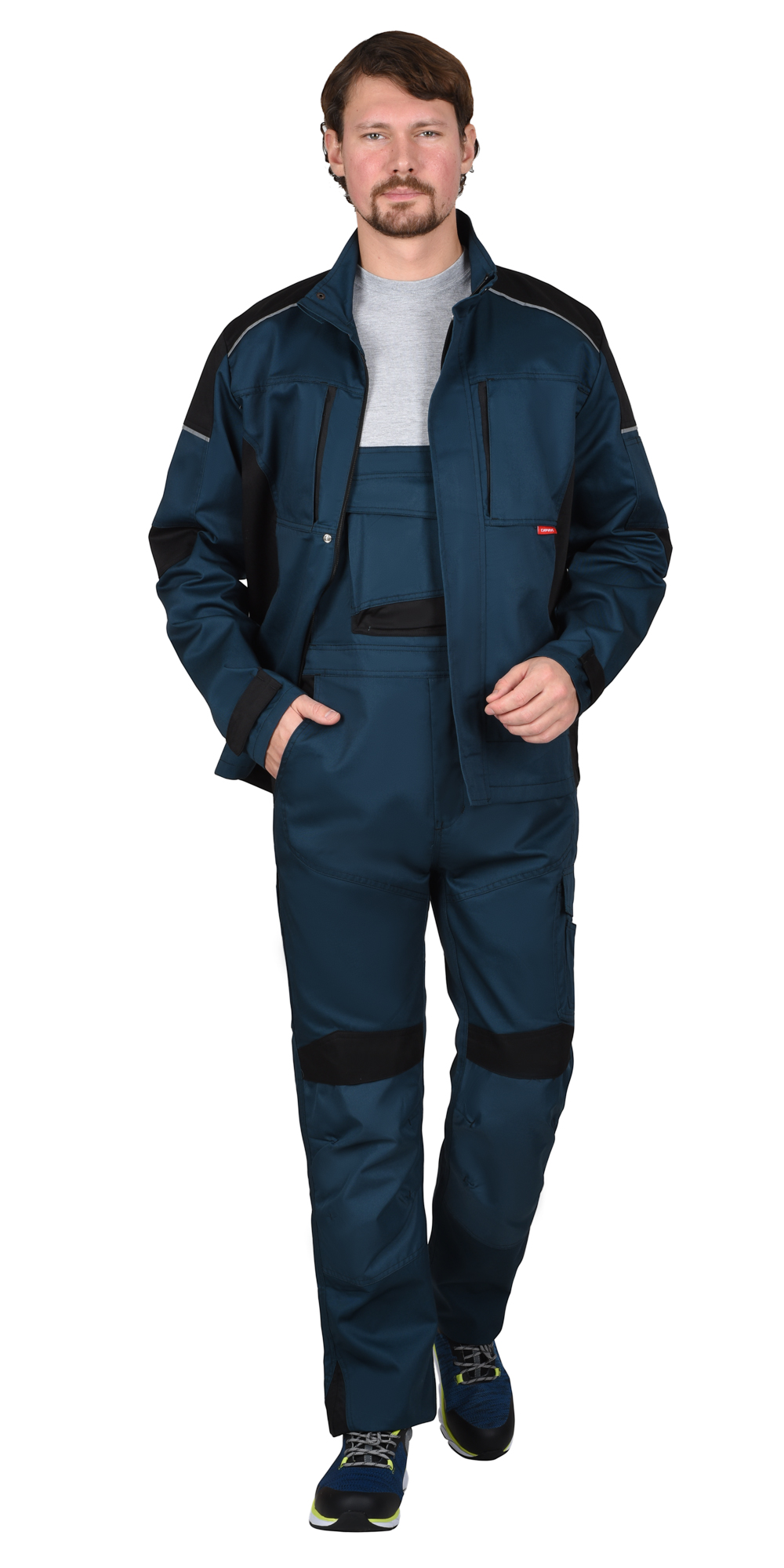 Костюм СИРИУС-ЦИТРИН куртка, полукомбинезон, морена с черным Костюм СИРИУС-ЦИТРИН куртка, полукомбинезон, морена с черным